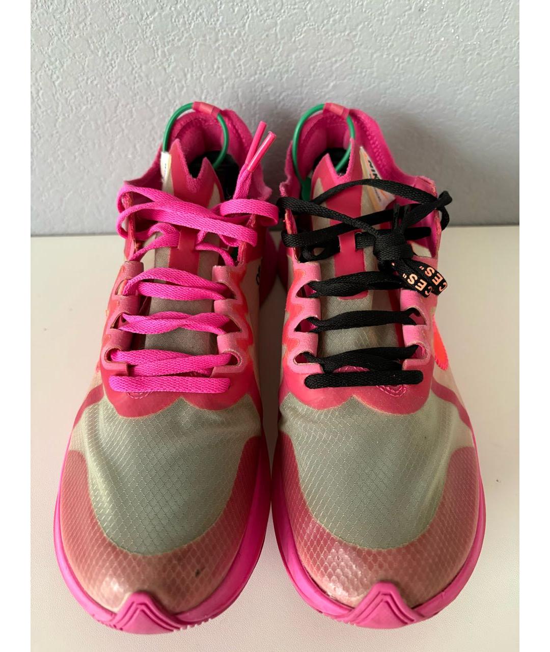 NIKE X OFF-WHITE Фуксия текстильные низкие кроссовки / кеды, фото 5