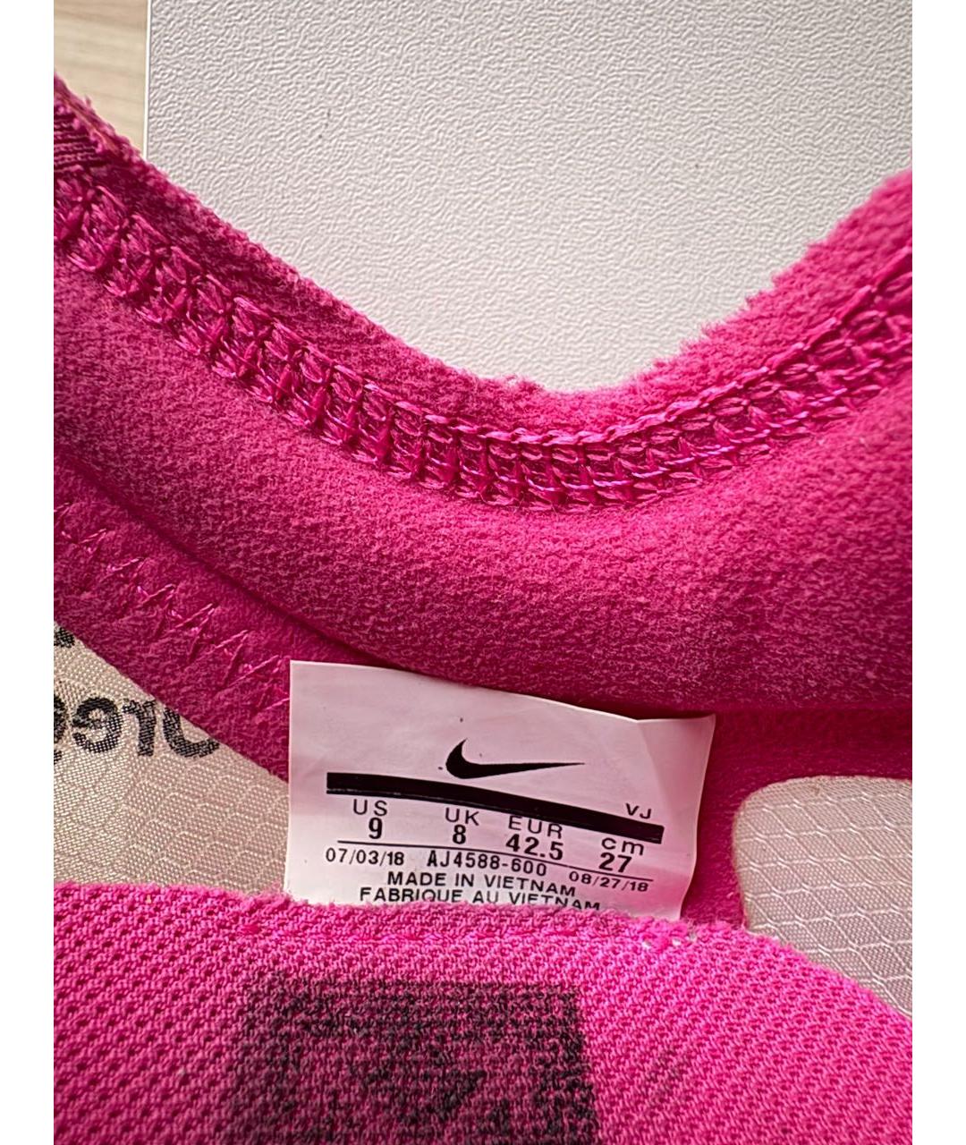 NIKE X OFF-WHITE Фуксия текстильные низкие кроссовки / кеды, фото 8