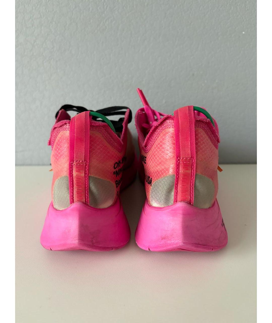 NIKE X OFF-WHITE Фуксия текстильные низкие кроссовки / кеды, фото 6