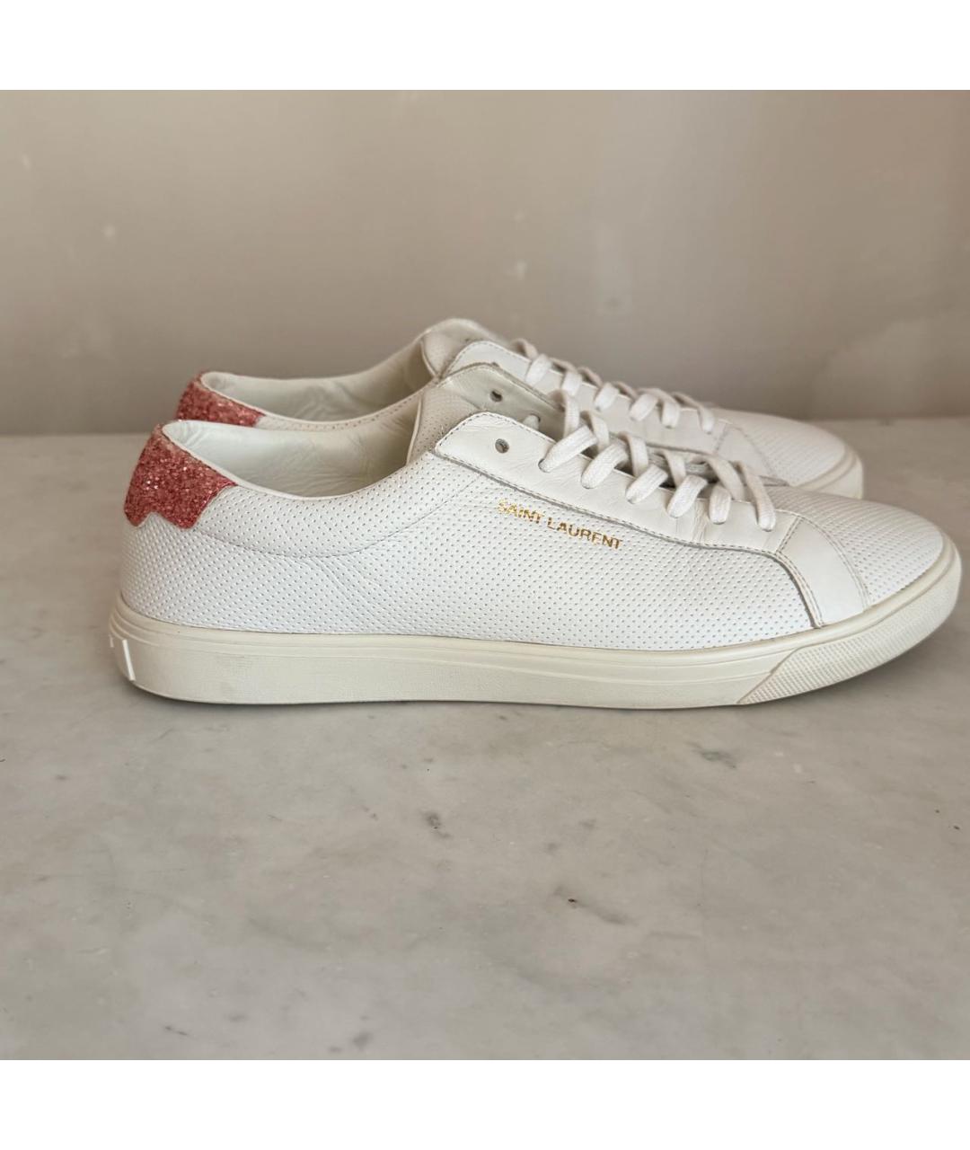 SAINT LAURENT Белые кожаные кеды, фото 6