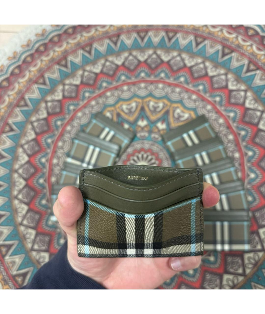 BURBERRY Коричневый кожаный кардхолдер, фото 2
