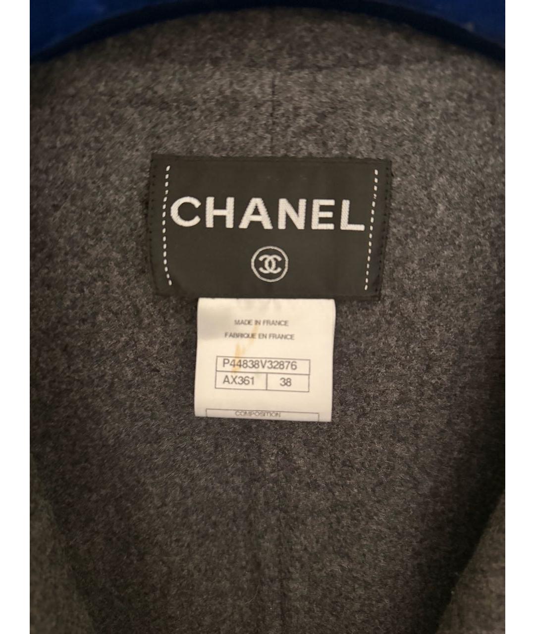 CHANEL Серое шерстяное пальто, фото 4