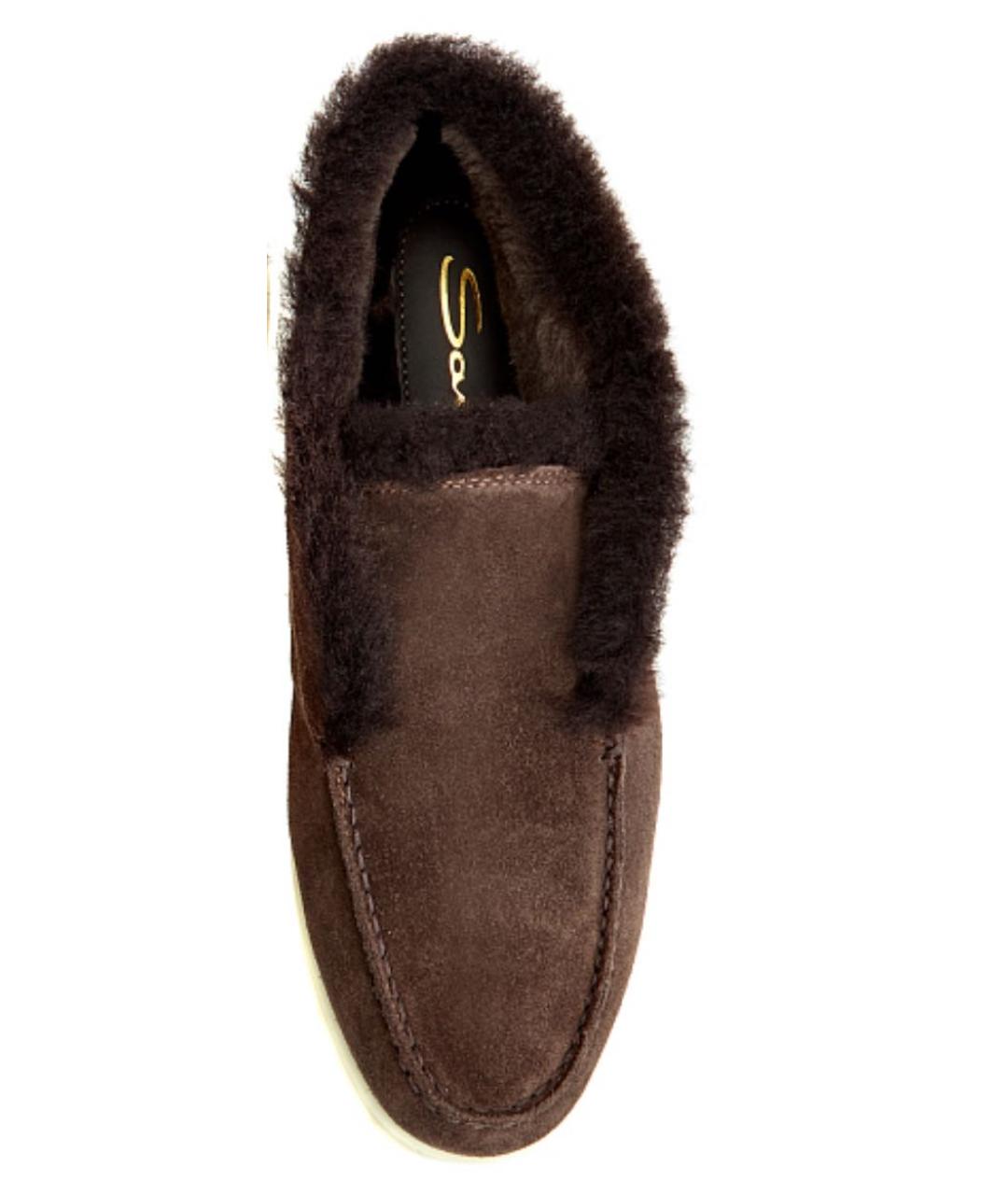 SANTONI Коричневые замшевые ботинки, фото 7