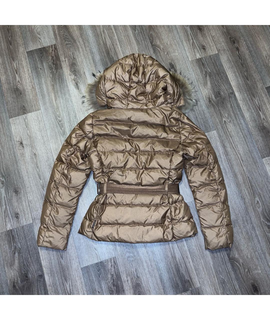 MONCLER Коричневый полиамидовый пуховик, фото 2