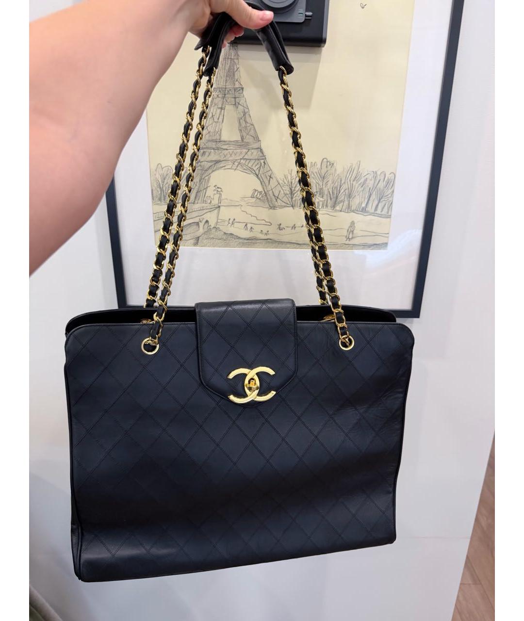 CHANEL Черная кожаная сумка через плечо, фото 8