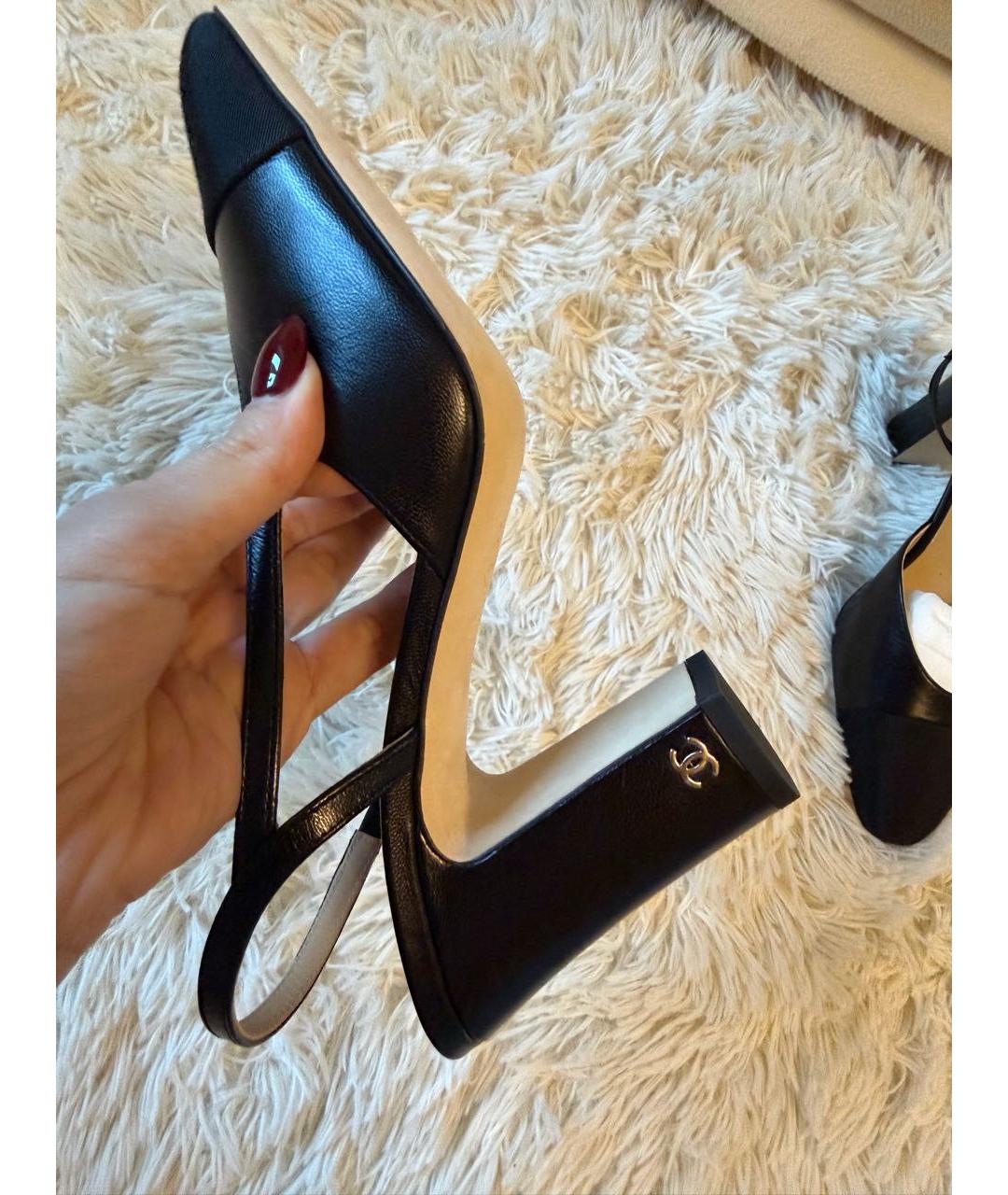 CHANEL Черные кожаные туфли, фото 7