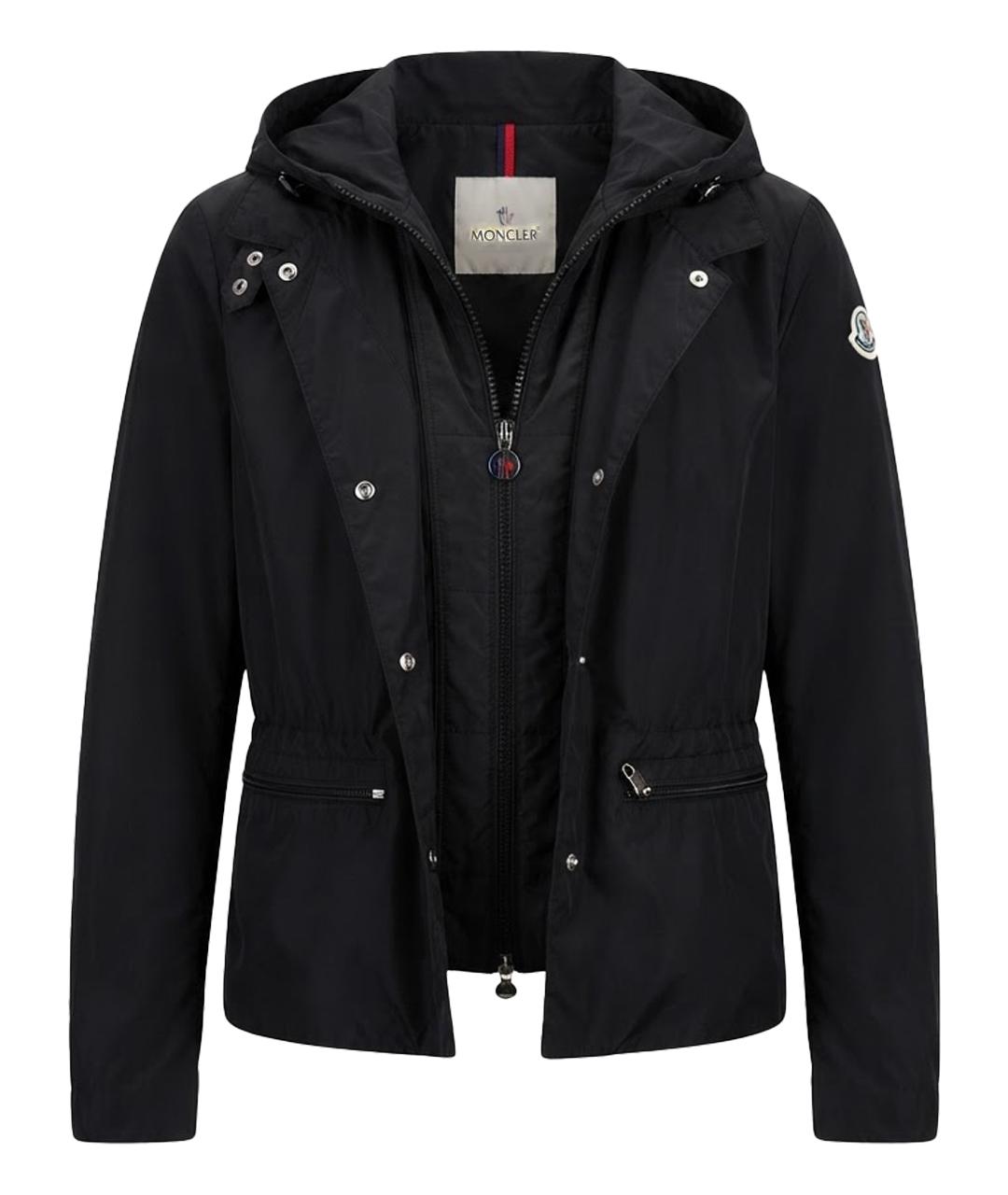 MONCLER Темно-синяя нейлоновая куртка, фото 1