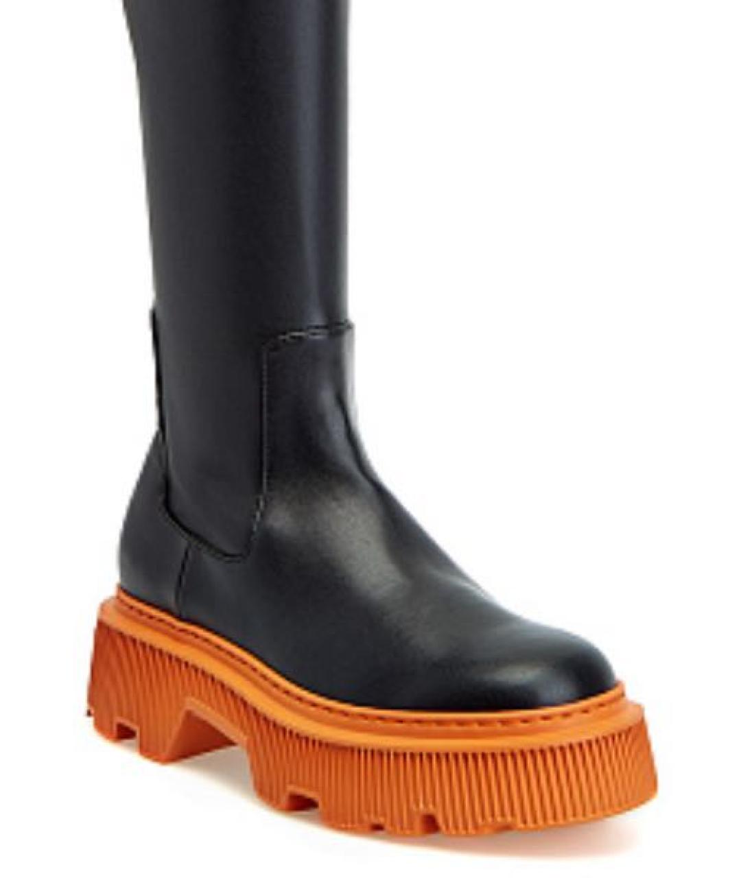 SANTONI Черные кожаные ботфорты, фото 2