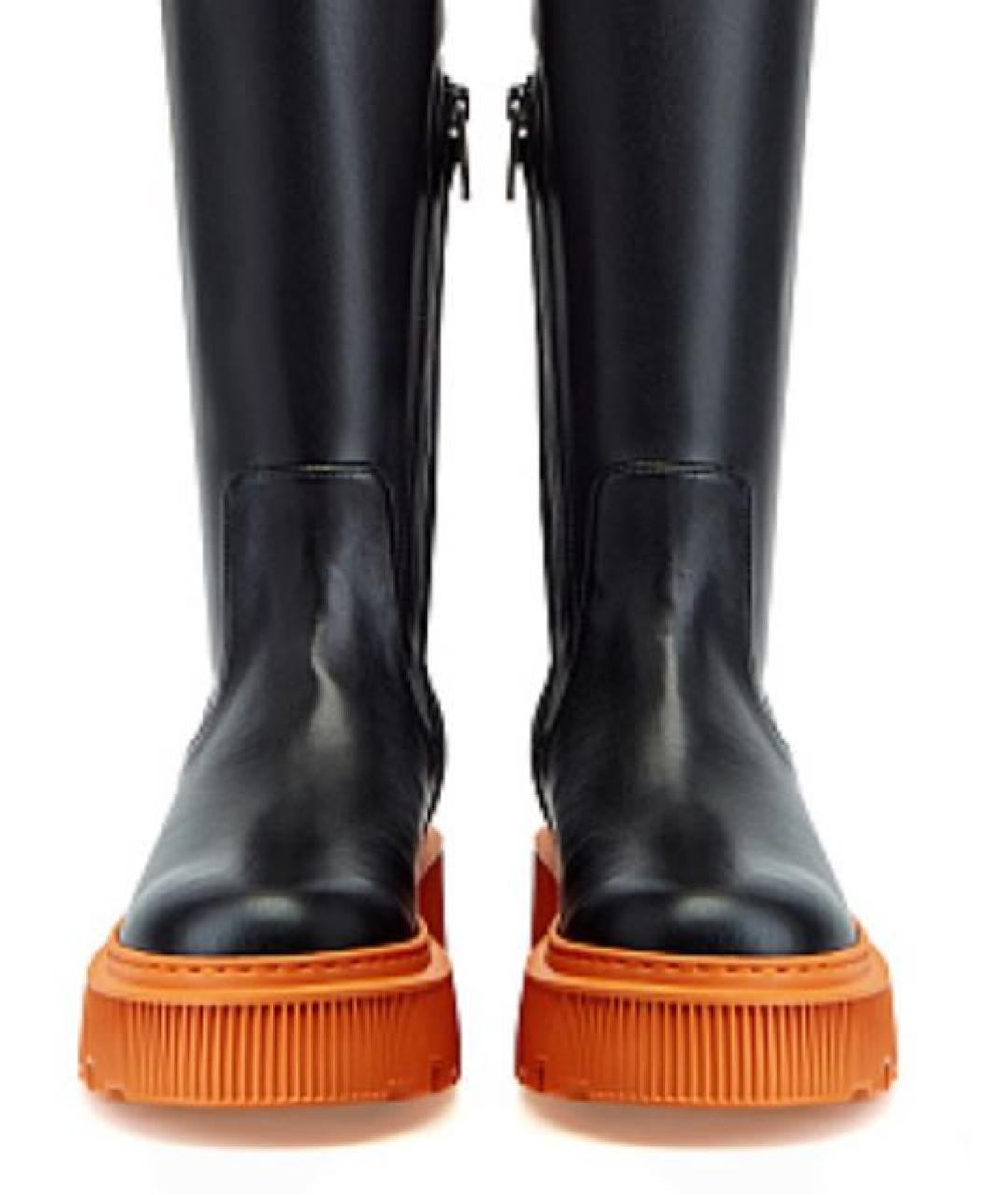 SANTONI Черные кожаные ботфорты, фото 7