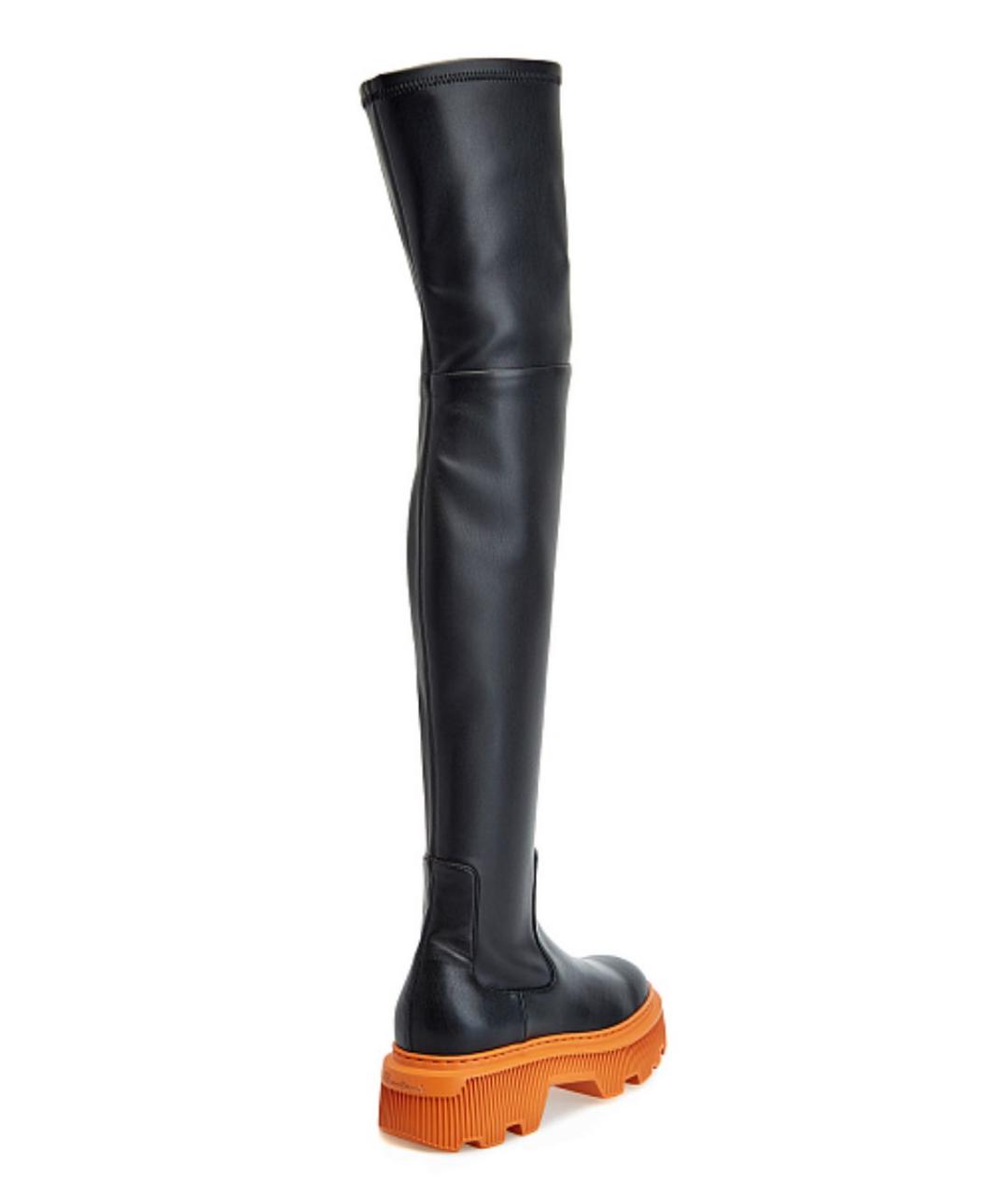 SANTONI Черные кожаные ботфорты, фото 6