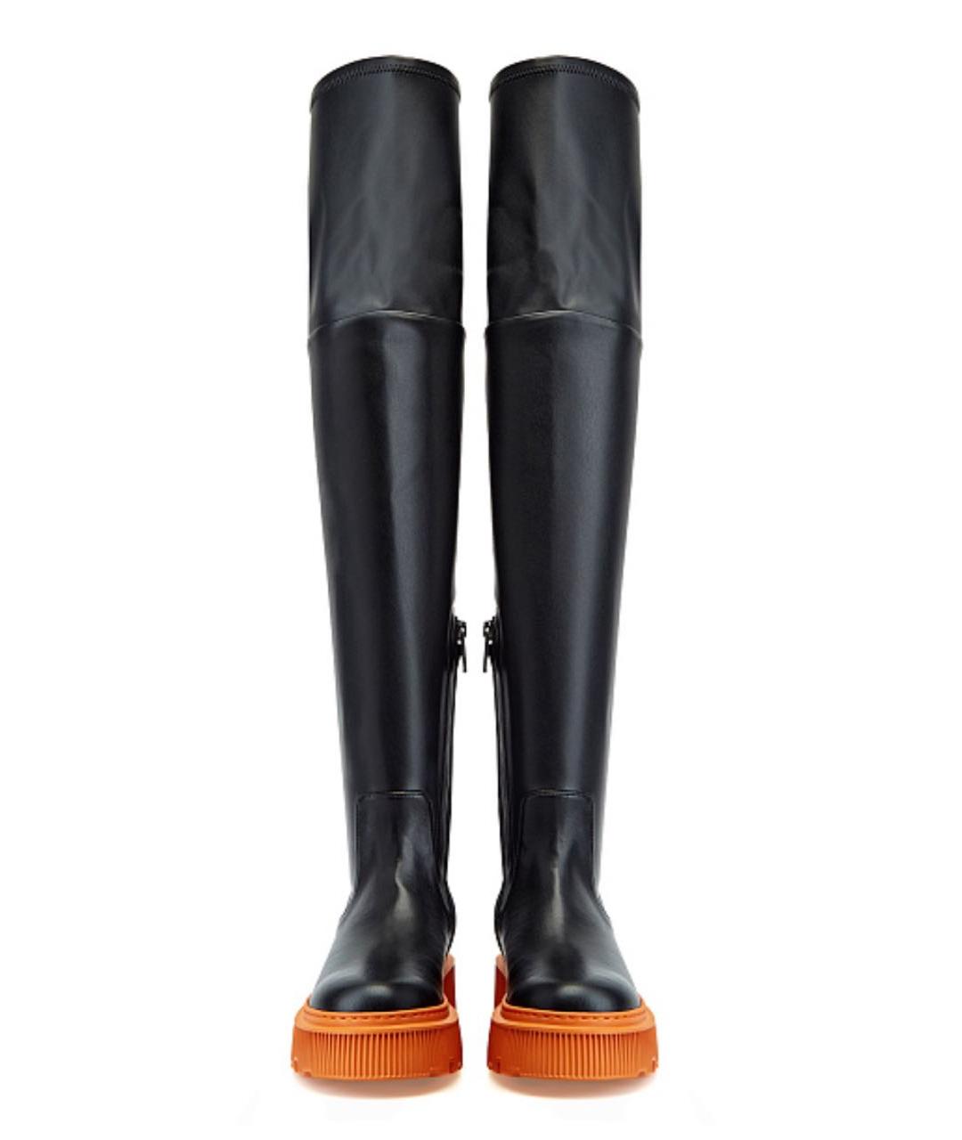 SANTONI Черные кожаные ботфорты, фото 3
