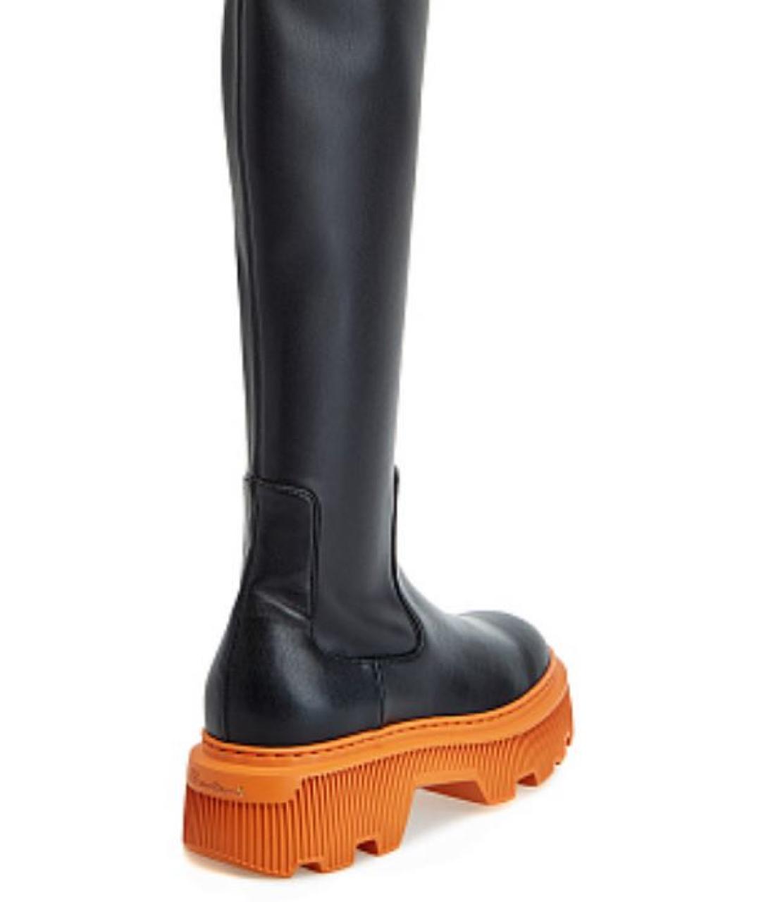 SANTONI Черные кожаные ботфорты, фото 4