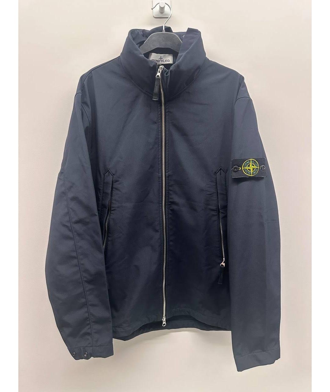 STONE ISLAND Темно-синяя полиэстеровая куртка, фото 2