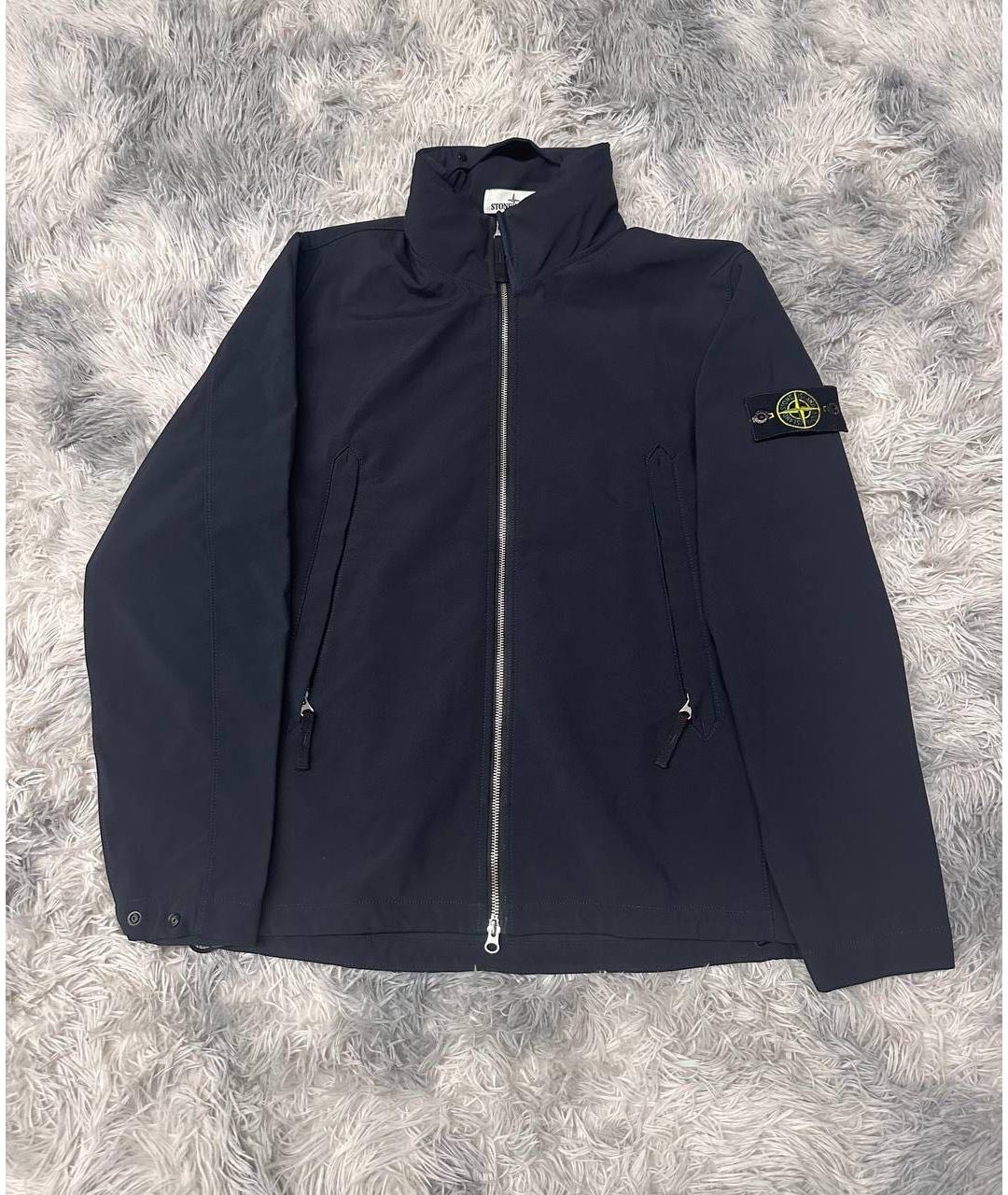 STONE ISLAND Темно-синяя полиэстеровая куртка, фото 3