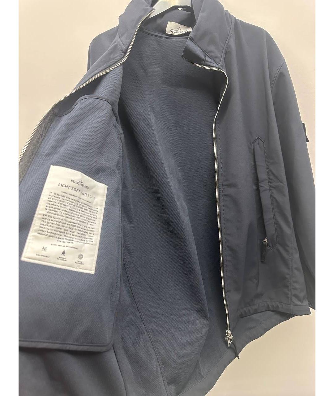 STONE ISLAND Темно-синяя полиэстеровая куртка, фото 4