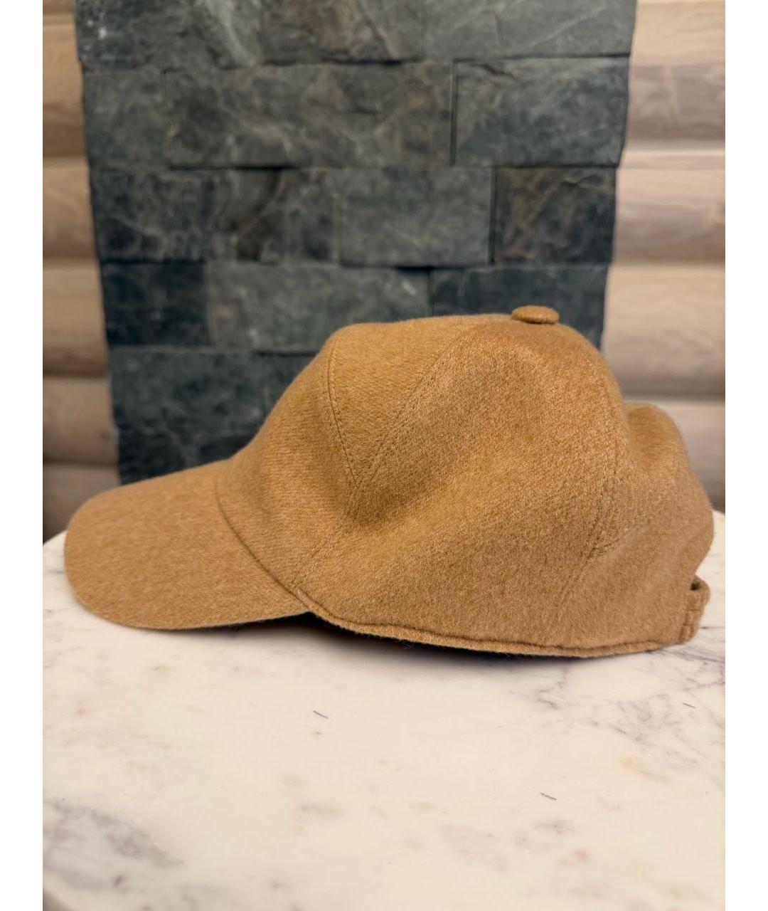 LORO PIANA Бежевая кашемировая кепка, фото 3