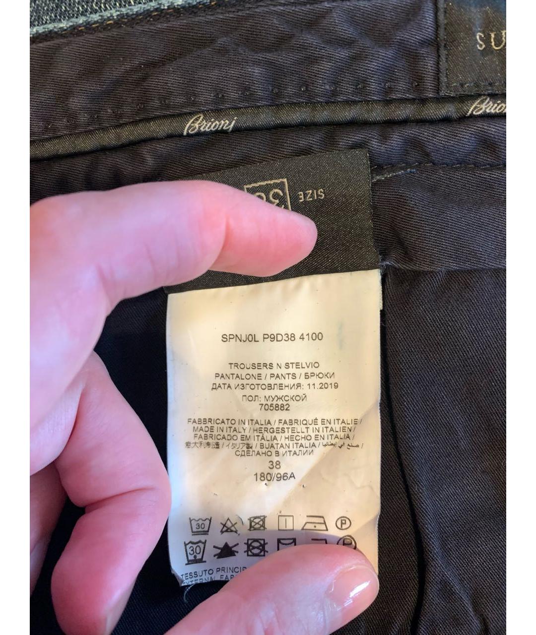 BRIONI Темно-синие хлопковые прямые джинсы, фото 6