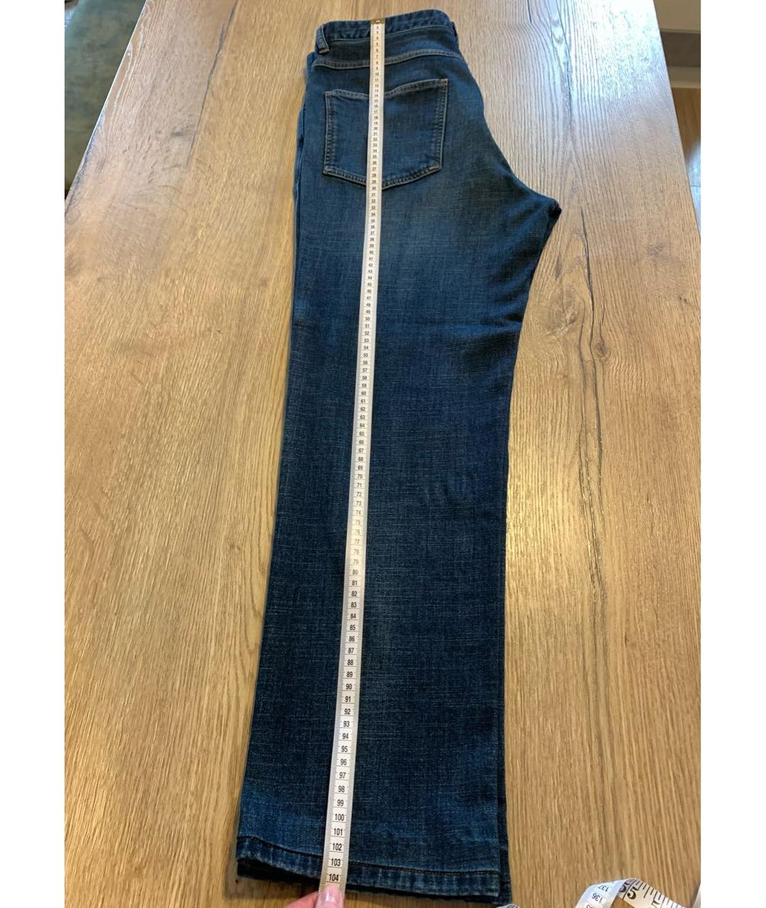 BRIONI Темно-синие хлопковые прямые джинсы, фото 8