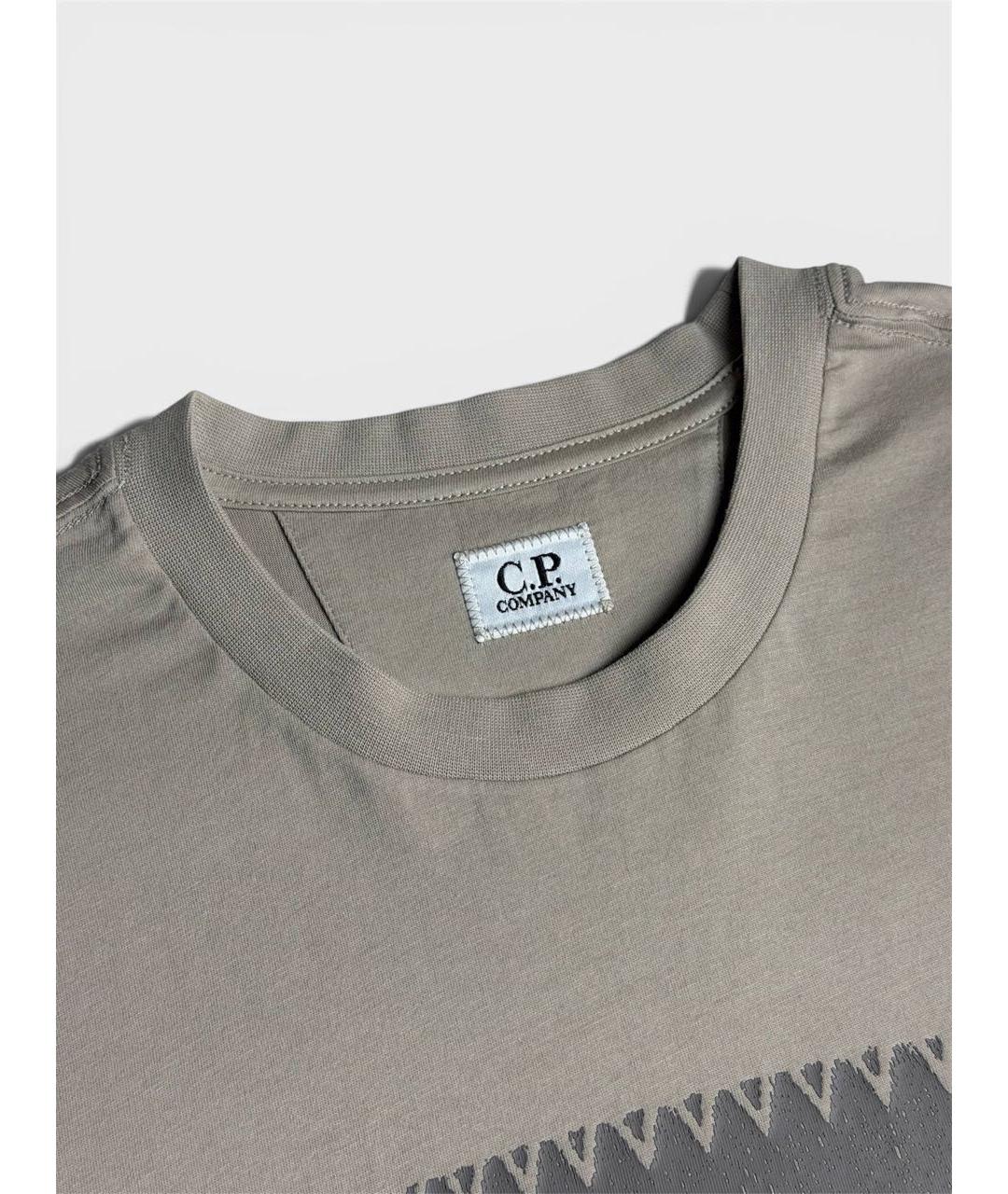 CP COMPANY Коричневая хлопковая футболка, фото 3