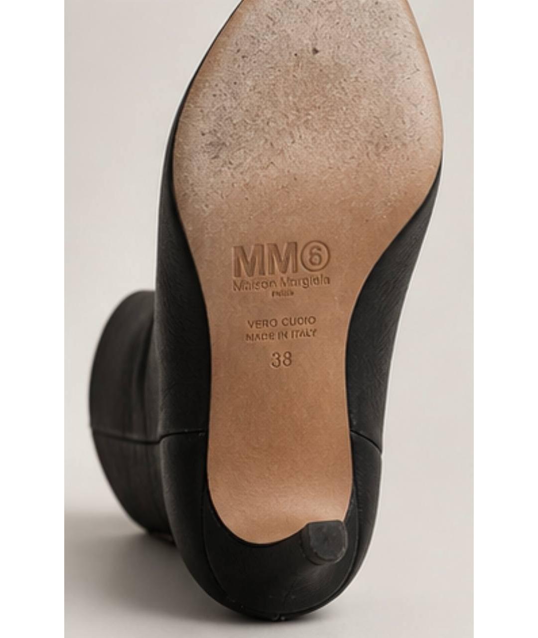 MAISON MARGIELA Черные кожаные ботильоны, фото 6