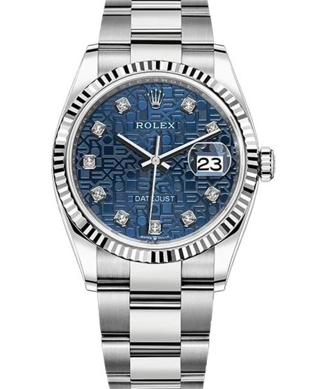 ROLEX Синие часы из белого золота, фото 1