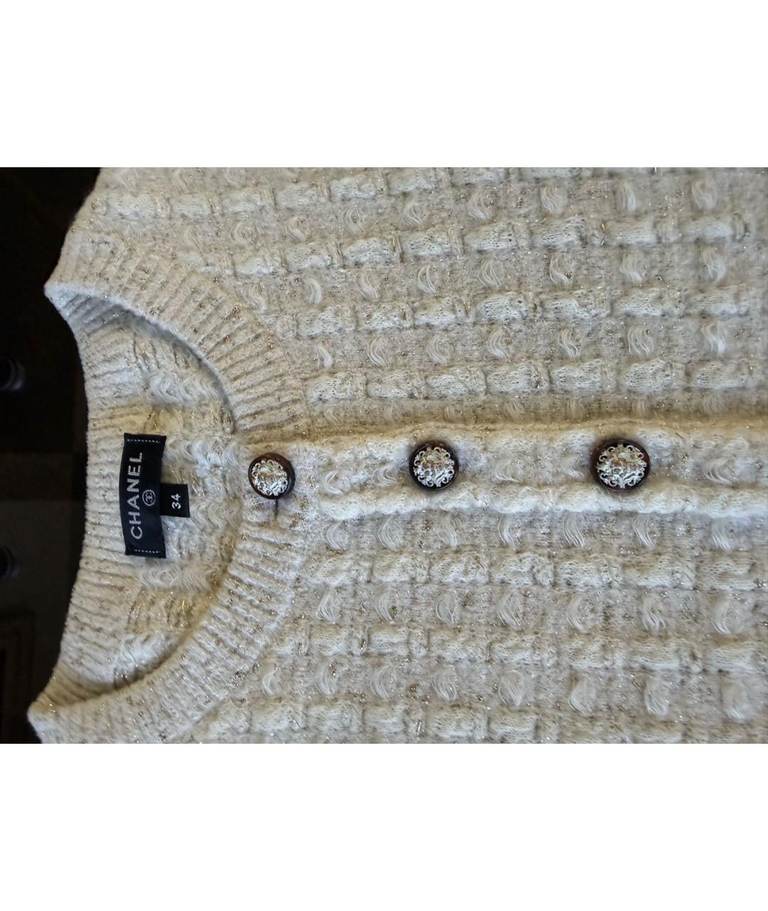 CHANEL Бежевое вискозное повседневное платье, фото 4