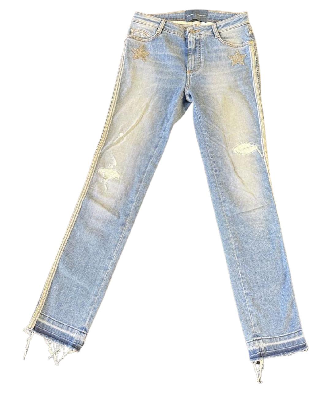 ERMANNO SCERVINO Голубые хлопковые джинсы слим, фото 1