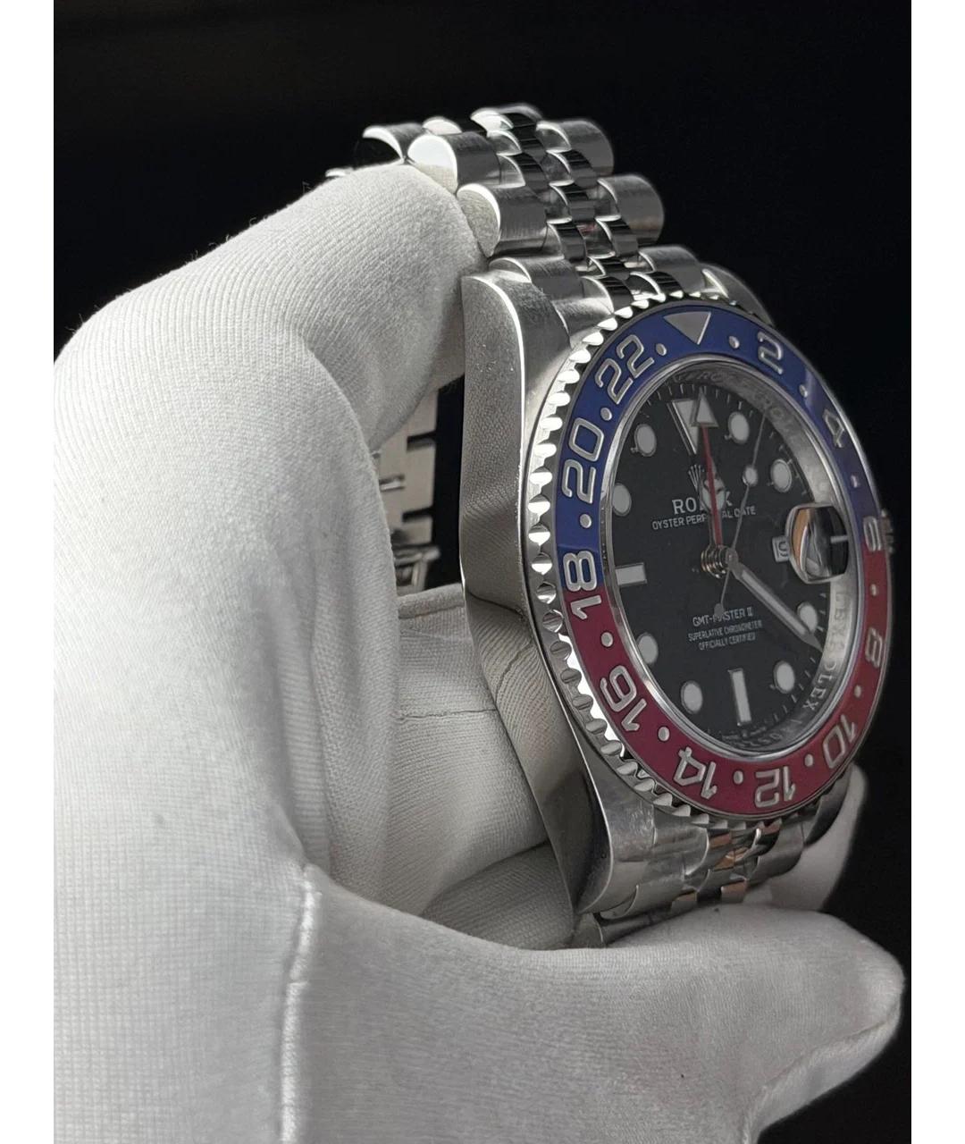 ROLEX Черные металлические часы, фото 4