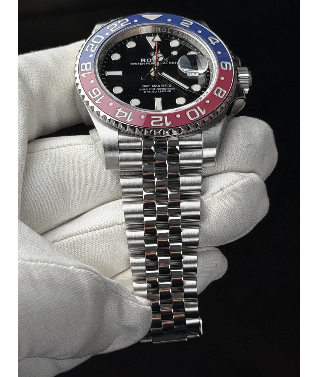 ROLEX Черные металлические часы, фото 5