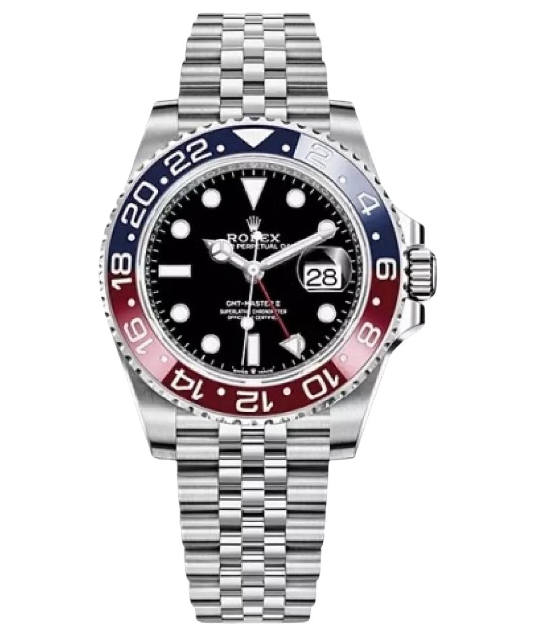 ROLEX Черные металлические часы, фото 1
