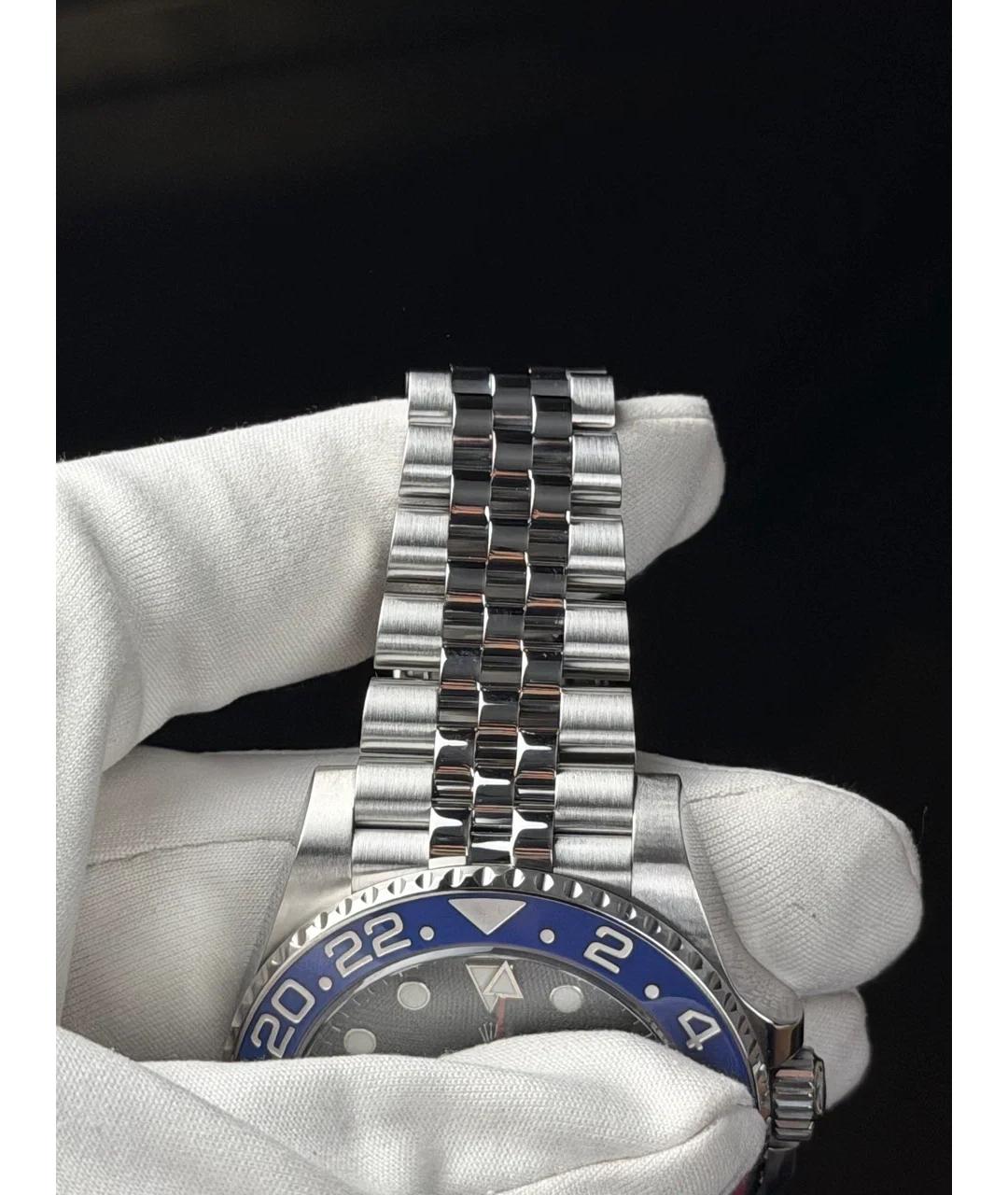 ROLEX Черные металлические часы, фото 6