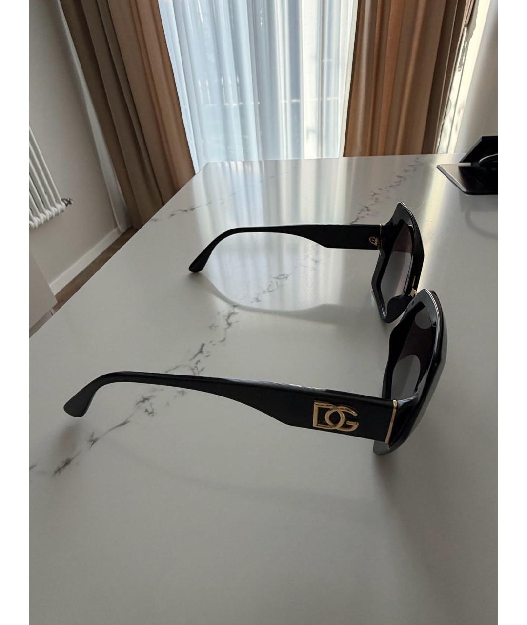 DOLCE&GABBANA Черные пластиковые солнцезащитные очки, фото 3