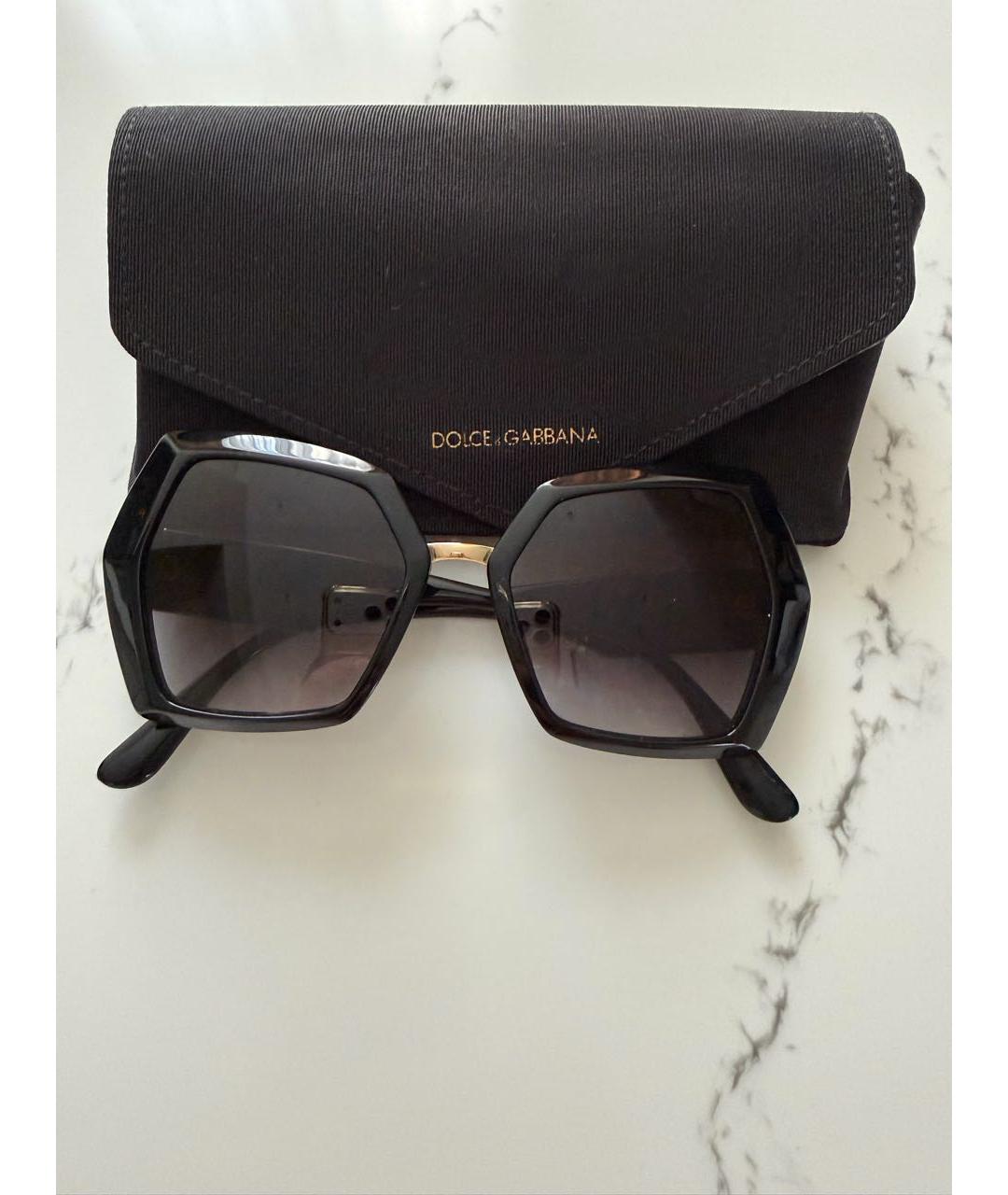 DOLCE&GABBANA Черные пластиковые солнцезащитные очки, фото 2