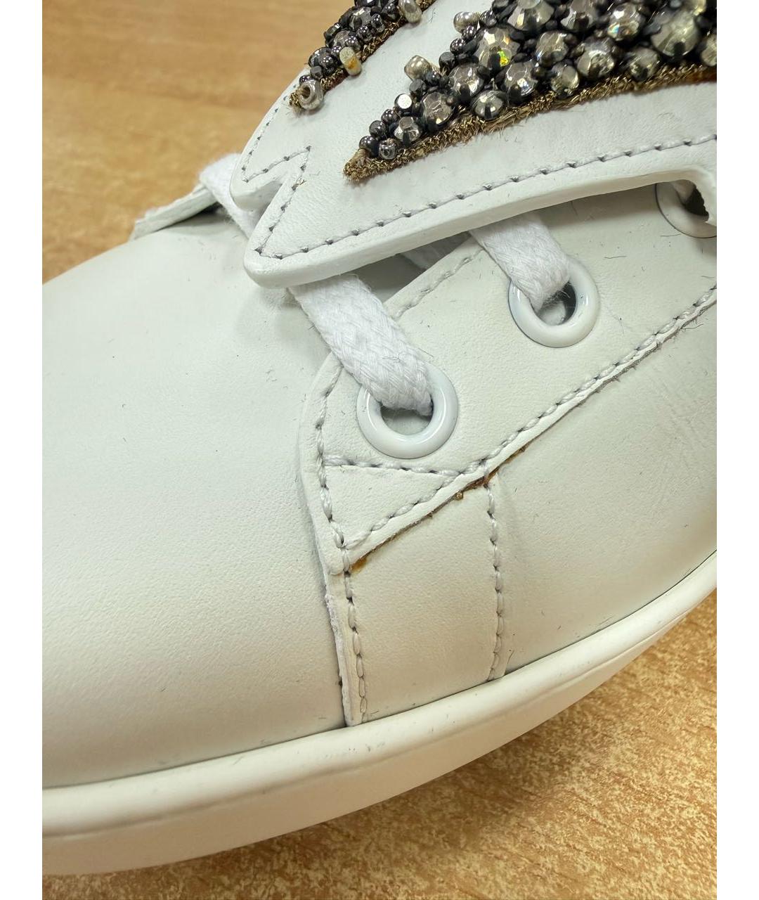 GUCCI Белые кожаные кеды, фото 5