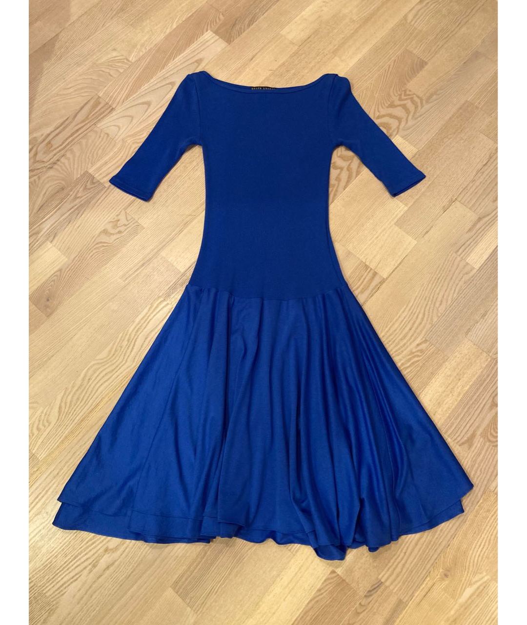 RALPH LAUREN Синее хлопковое повседневное платье, фото 2