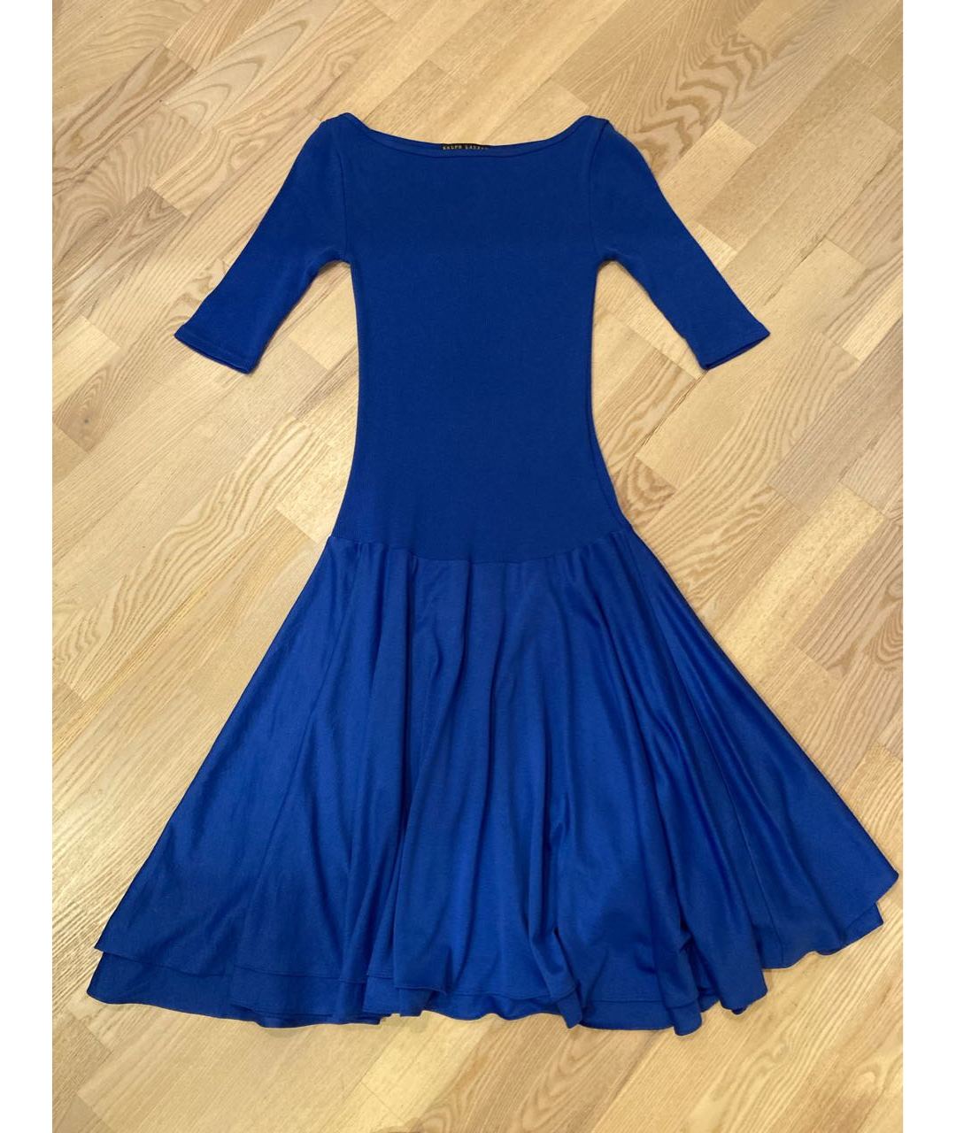 RALPH LAUREN Синее хлопковое повседневное платье, фото 5