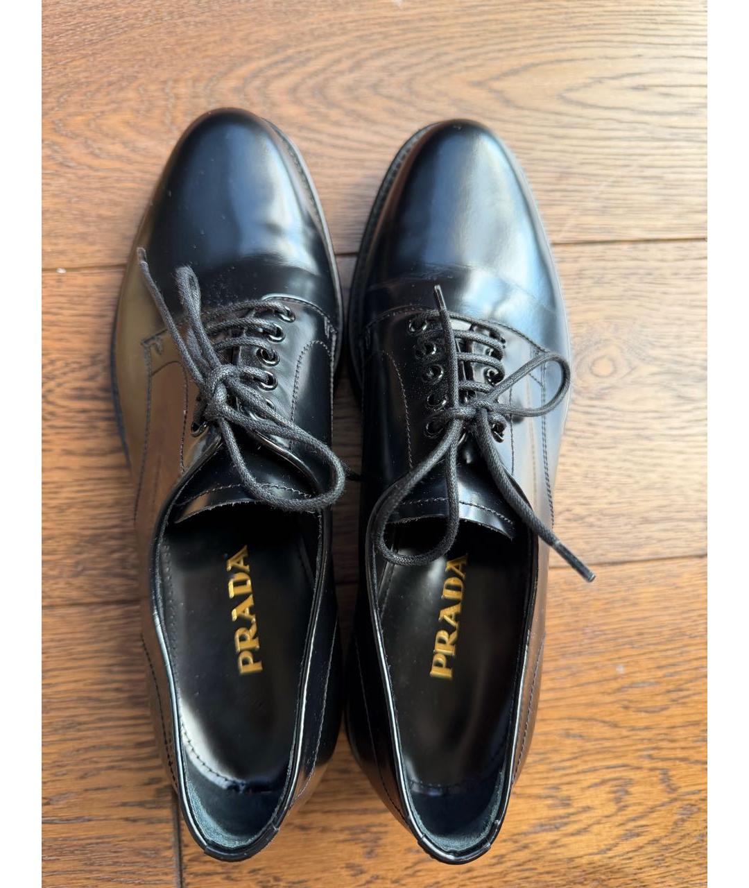 PRADA Черные брогги и оксфорды из лакированной кожи, фото 3