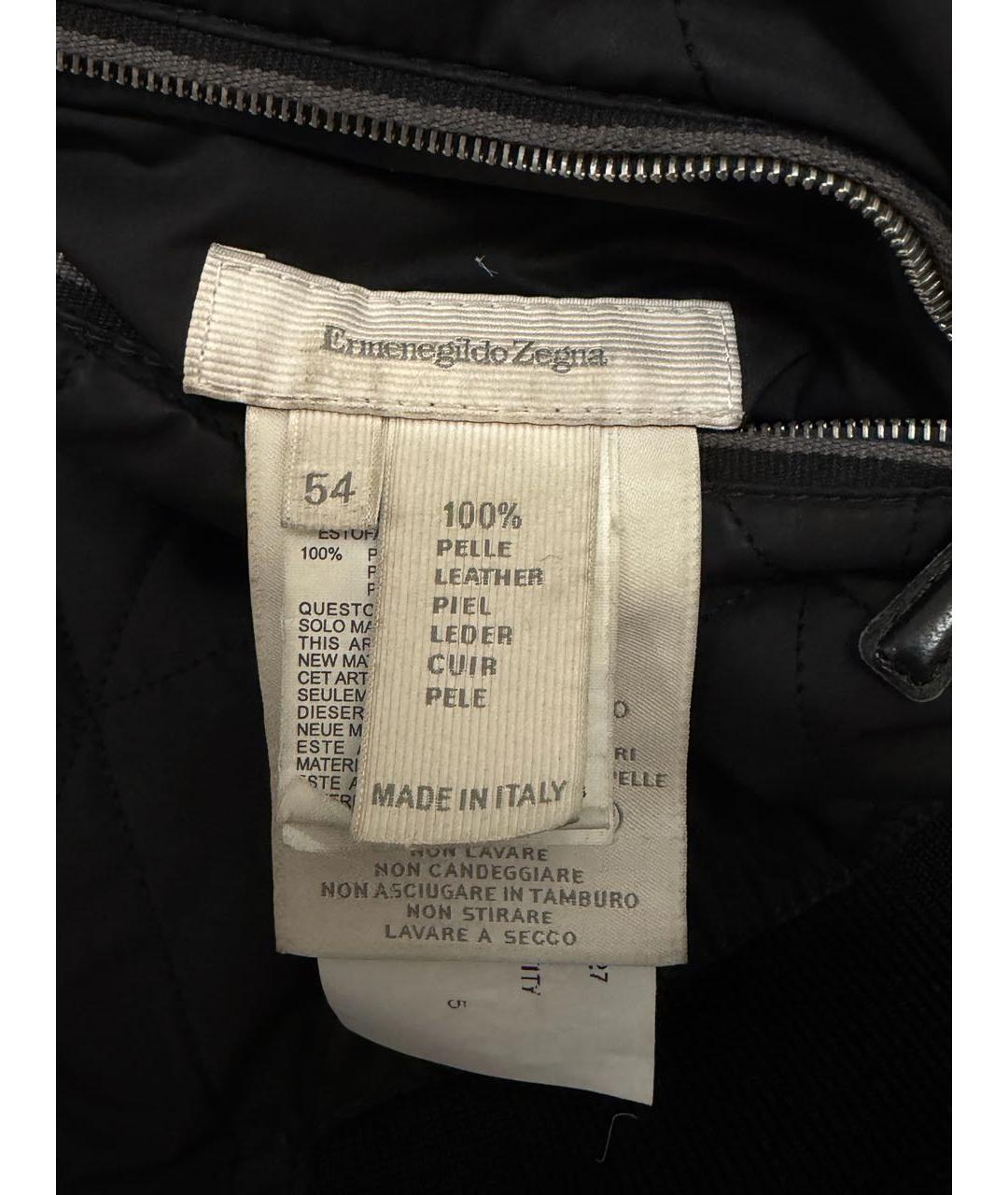 ERMENEGILDO ZEGNA XXX Черная кожаная куртка, фото 7
