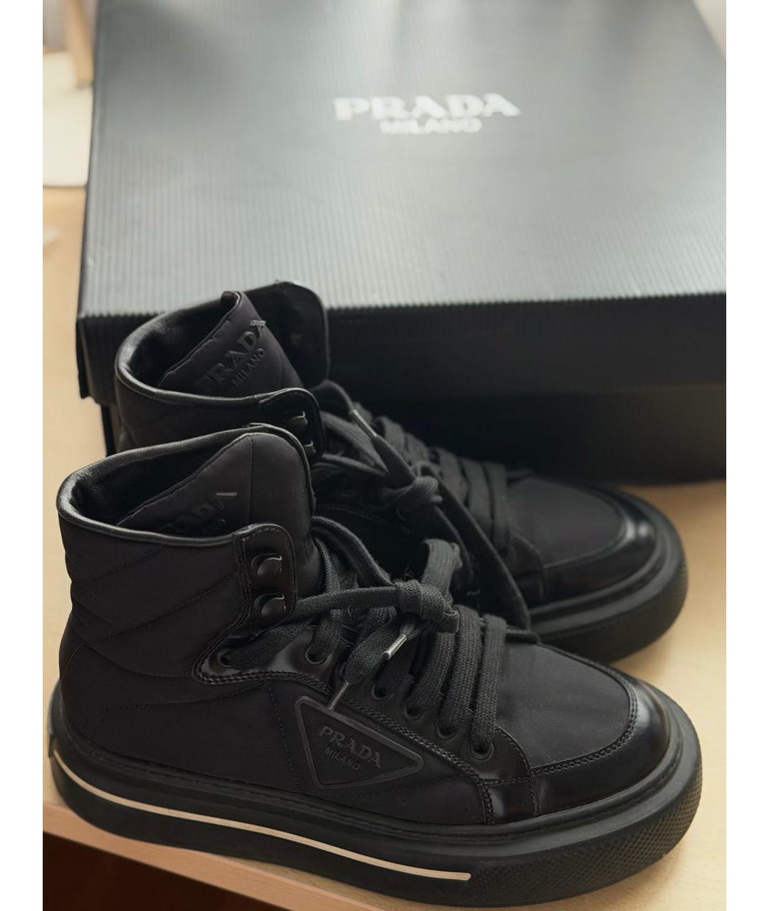 PRADA Черные кожаные ботинки, фото 3