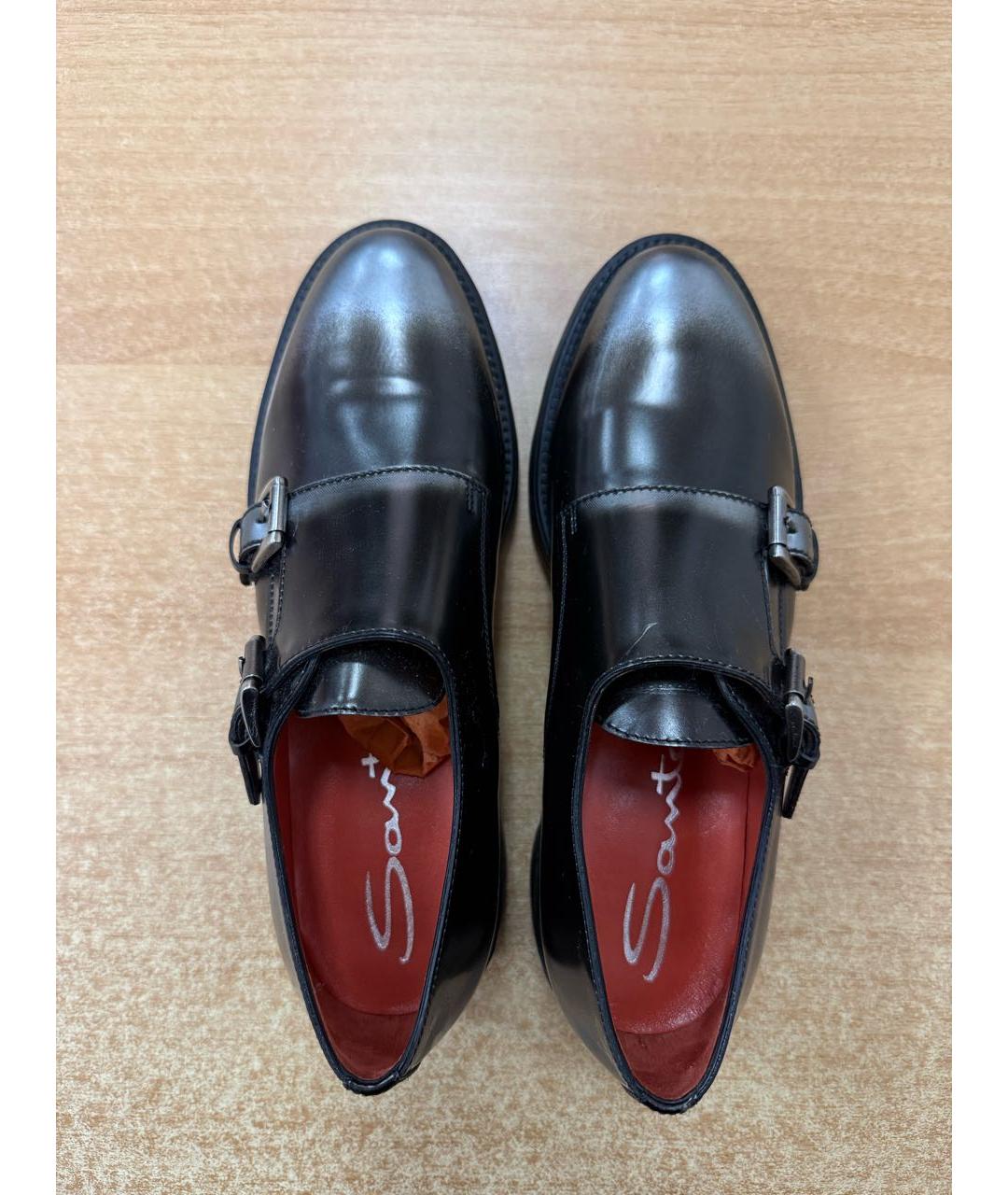 SANTONI Антрацитовые кожаные ботинки, фото 6