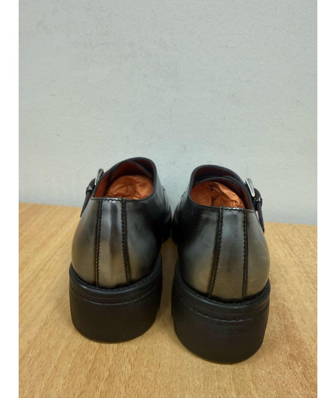 SANTONI Антрацитовые кожаные ботинки, фото 4