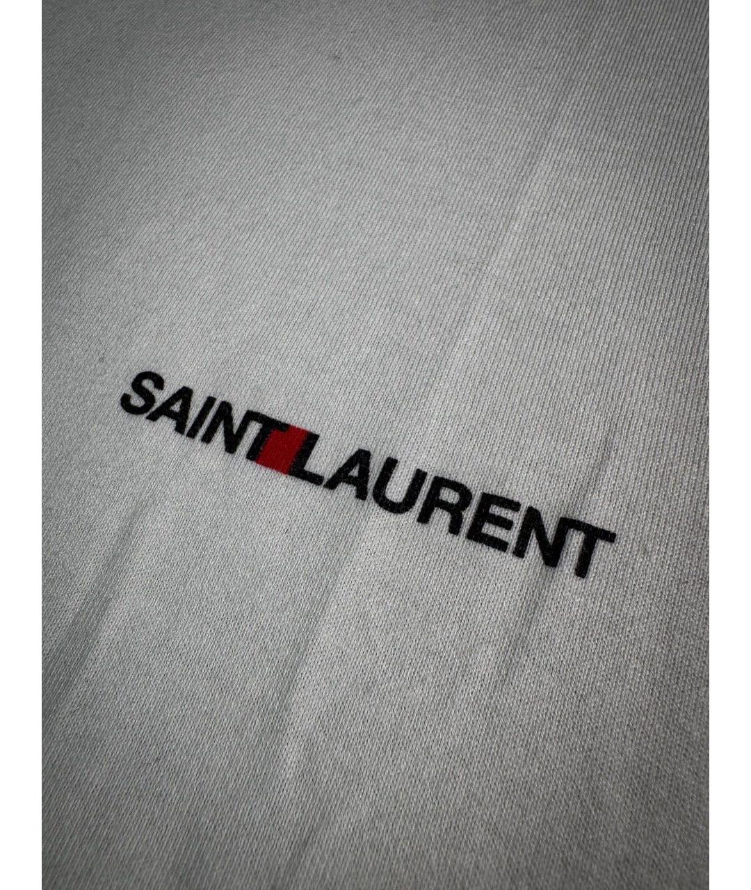 SAINT LAURENT Белая хлопковая футболка, фото 6