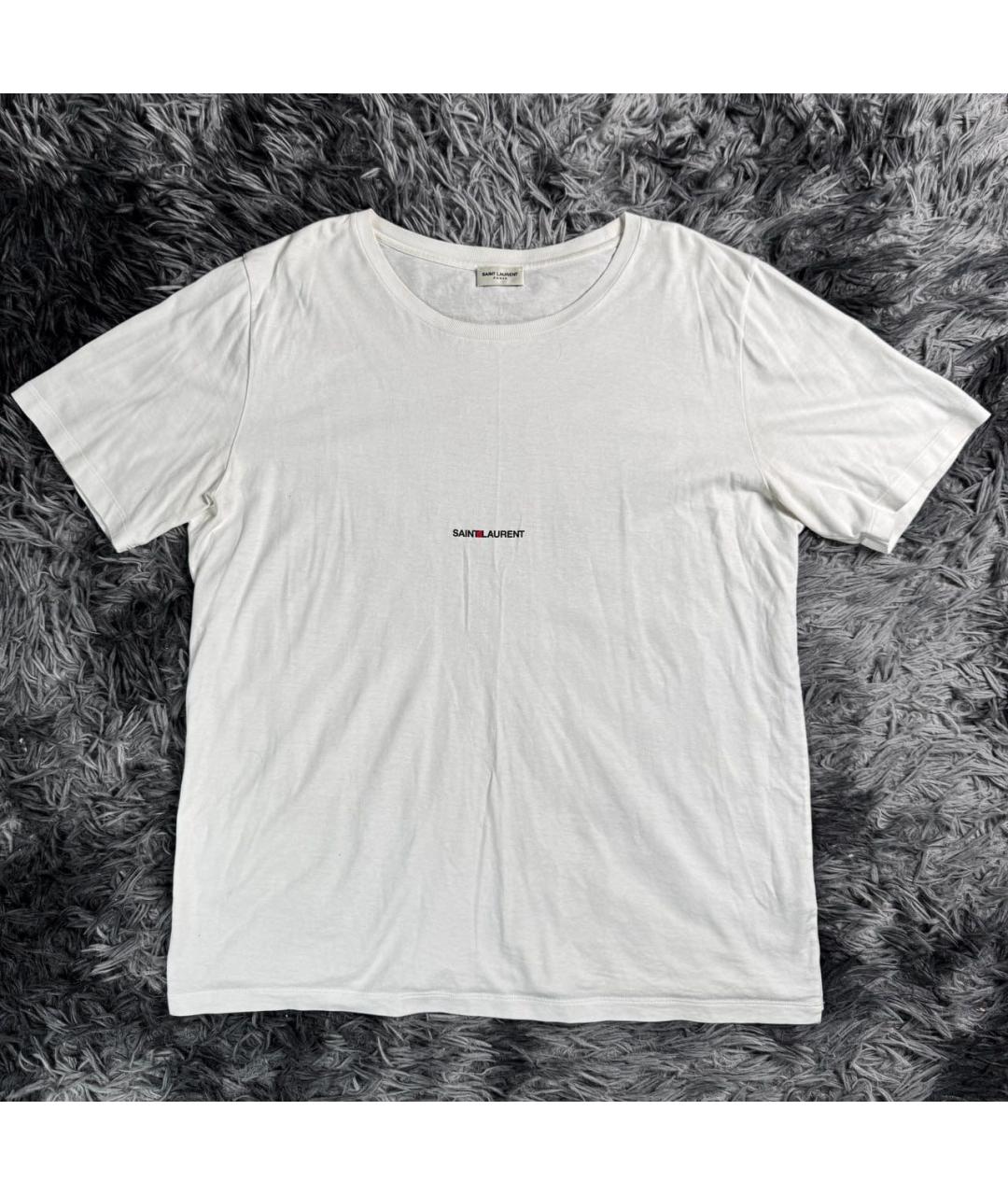 SAINT LAURENT Белая хлопковая футболка, фото 7