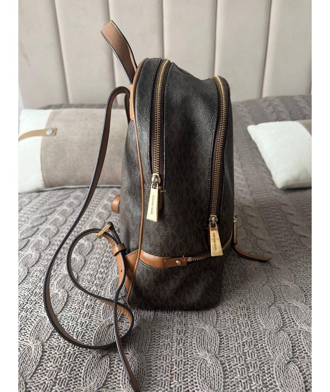 MICHAEL KORS Коричневый рюкзак из канвы, фото 2