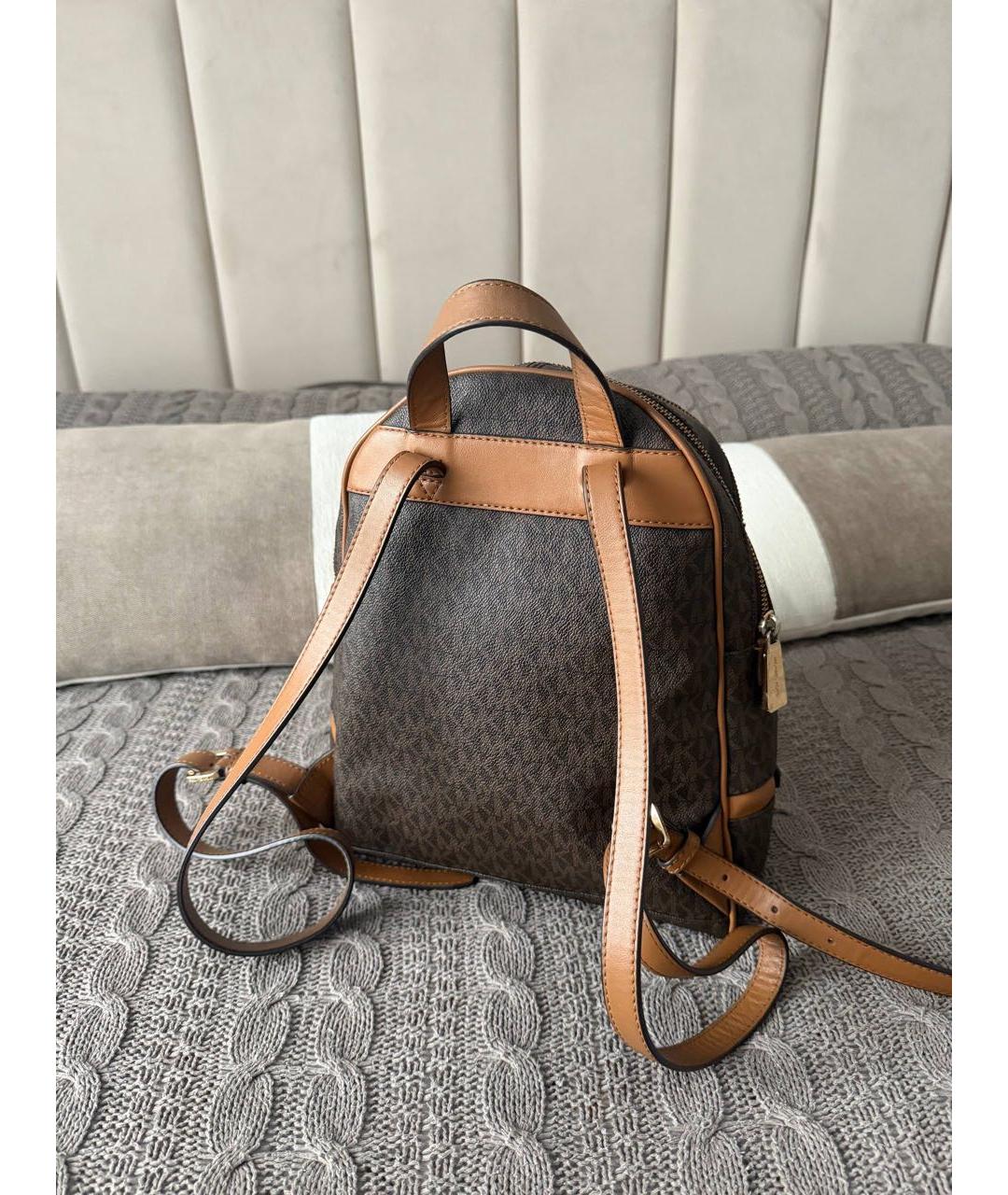 MICHAEL KORS Коричневый рюкзак из канвы, фото 3