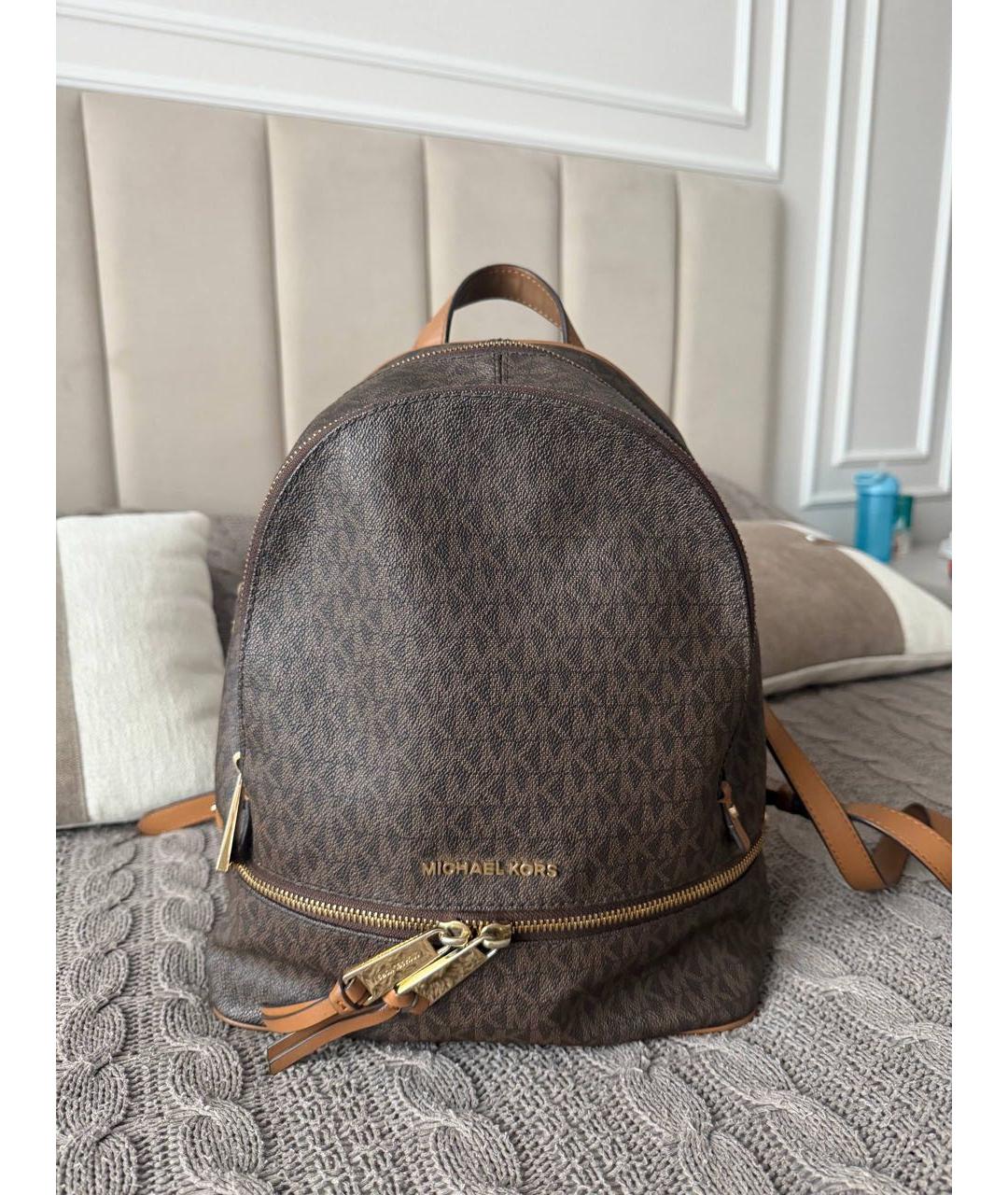 MICHAEL KORS Коричневый рюкзак из канвы, фото 6