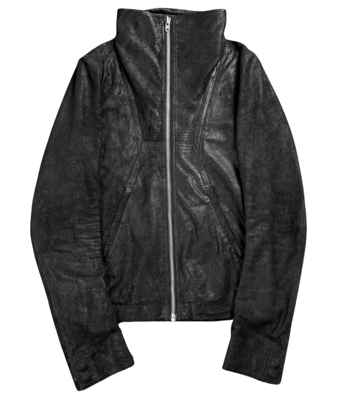 RICK OWENS Черная кожаная куртка, фото 1