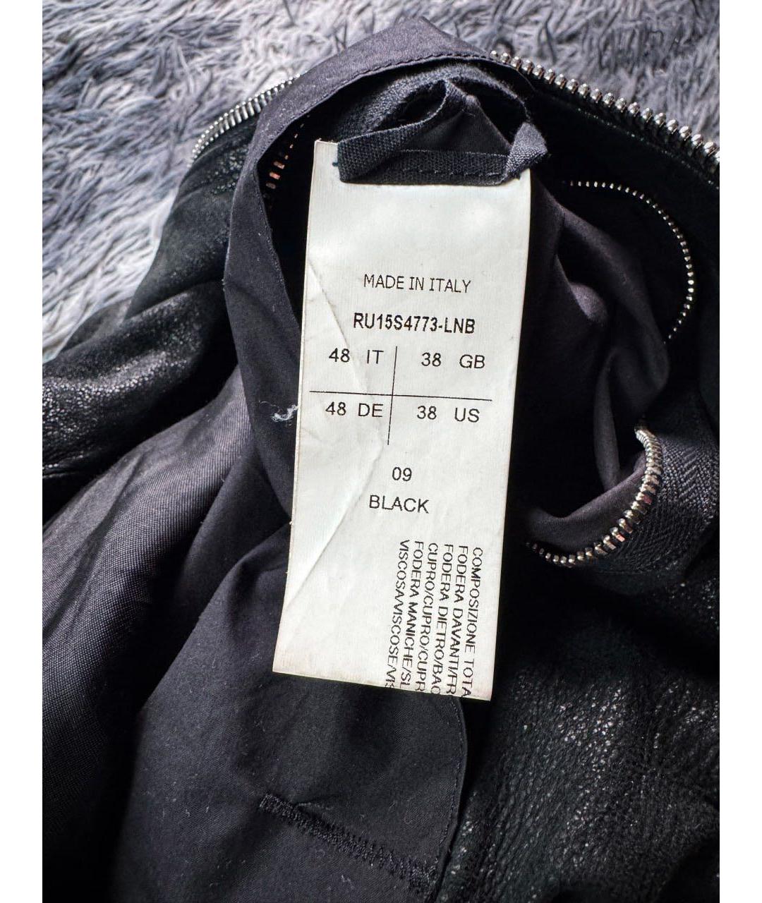 RICK OWENS Черная кожаная куртка, фото 7