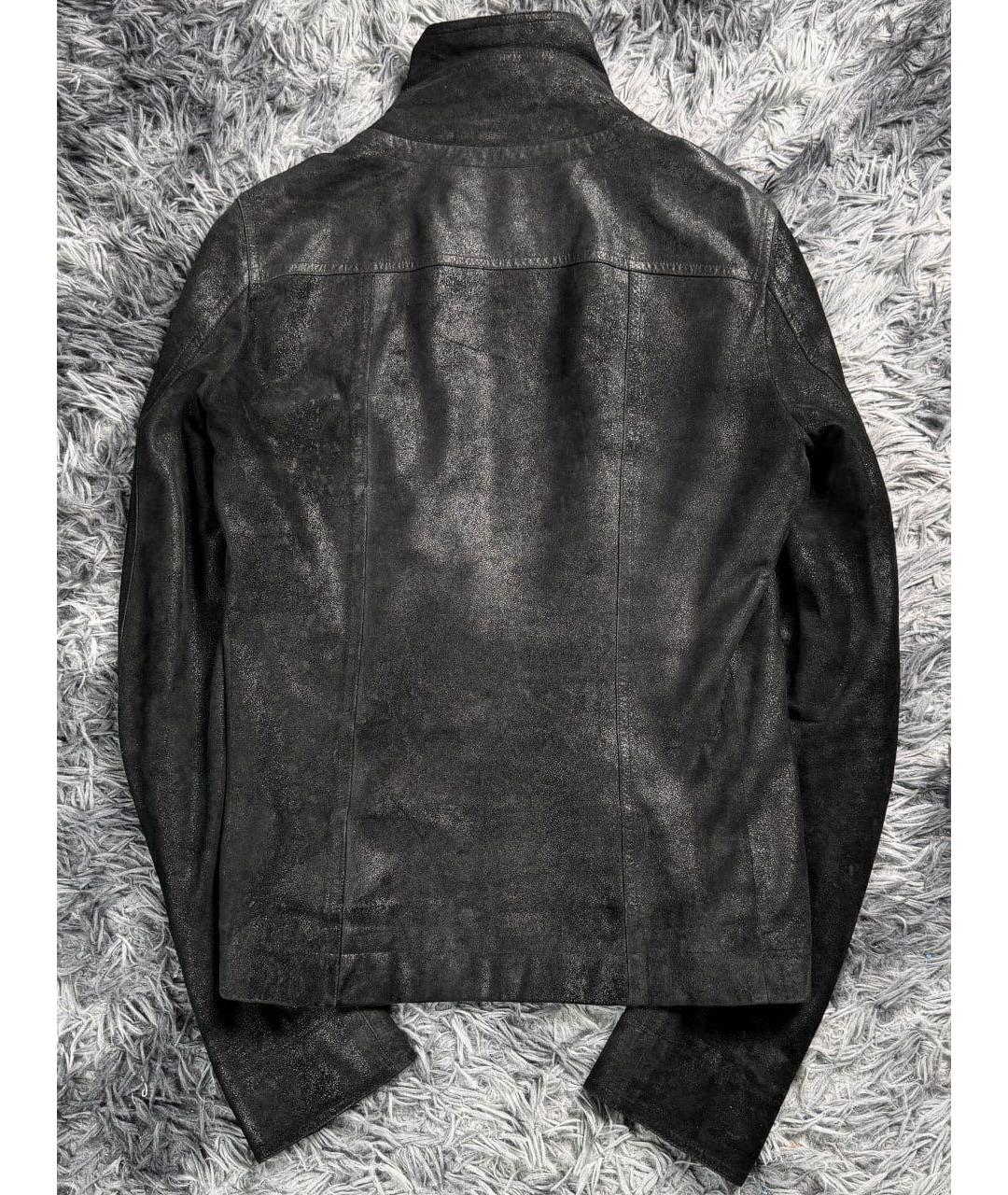 RICK OWENS Черная кожаная куртка, фото 2