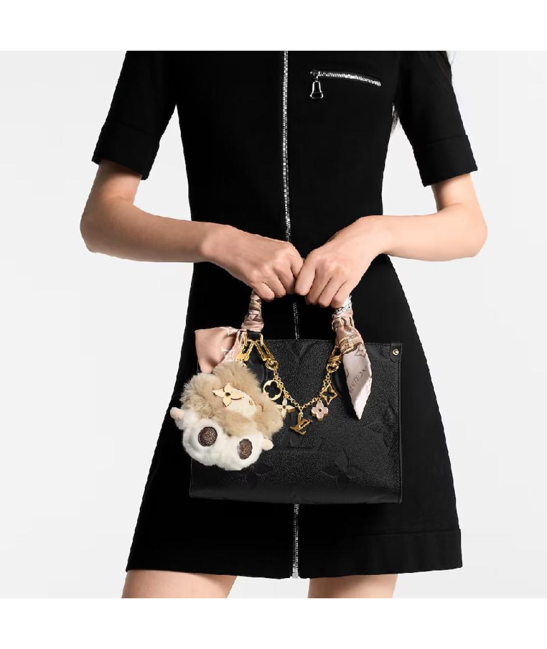 LOUIS VUITTON Бежевый шелковый шарф, фото 4